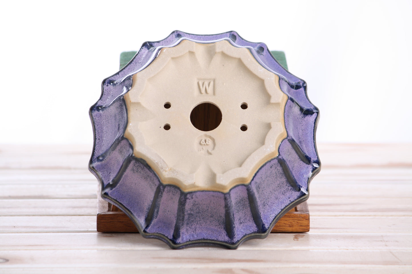 Willow Bonsai Ceramics Flower Design Bonsai Pot 6.5 Inch – Elegant Ceramic Bonsai & Succulent Planter, High‑Fired Frost‑Proof Stoneware with Drainage & Wiring Holes, Handmade in USA (Purple)