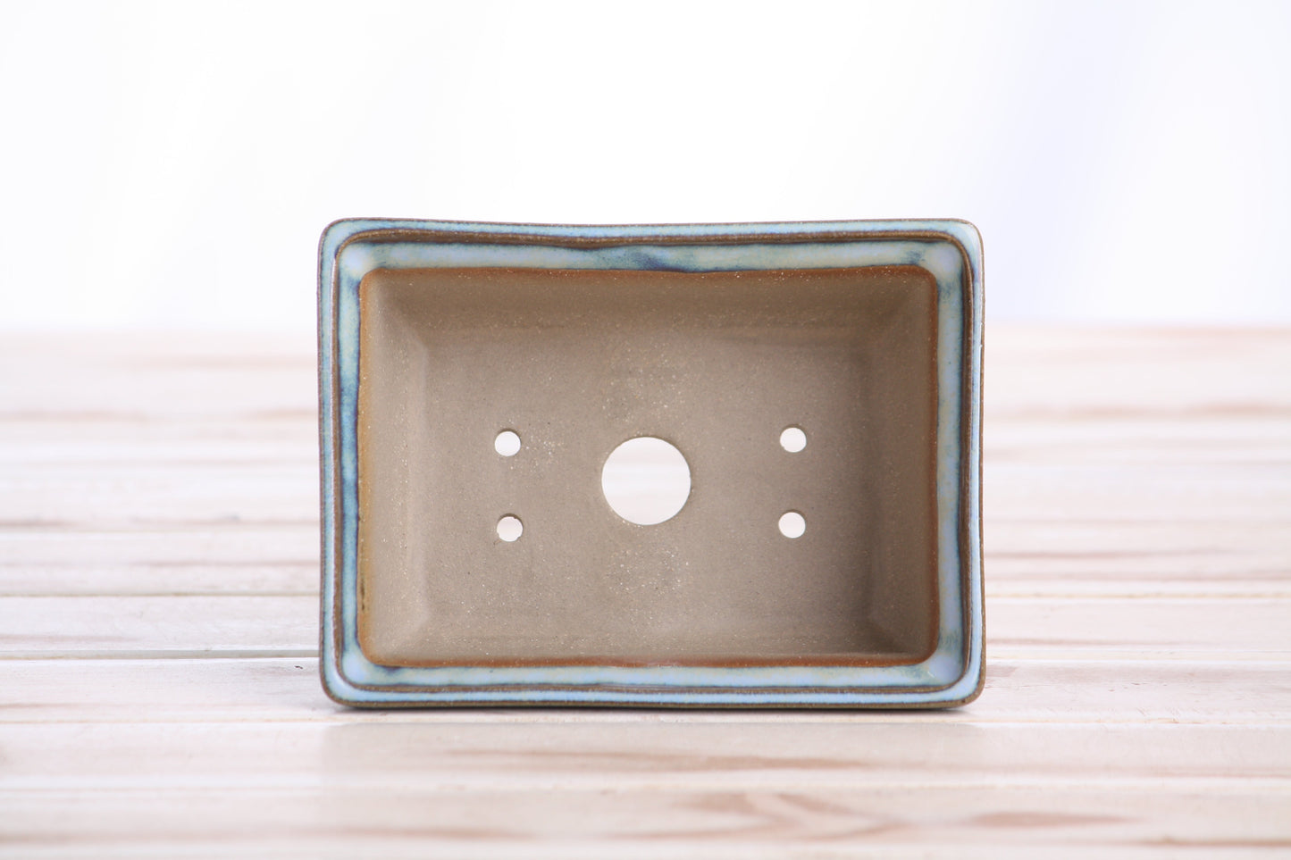 Willow Bonsai Ceramics Rectangle Deep Bonsai Pot 5 Inch – Higher‑Profile Rectangular Ceramic Bonsai & Succulent Planter with Accentuated Rim, High‑Fired Frost‑Proof Stoneware, Handmade in USA (Glacier)