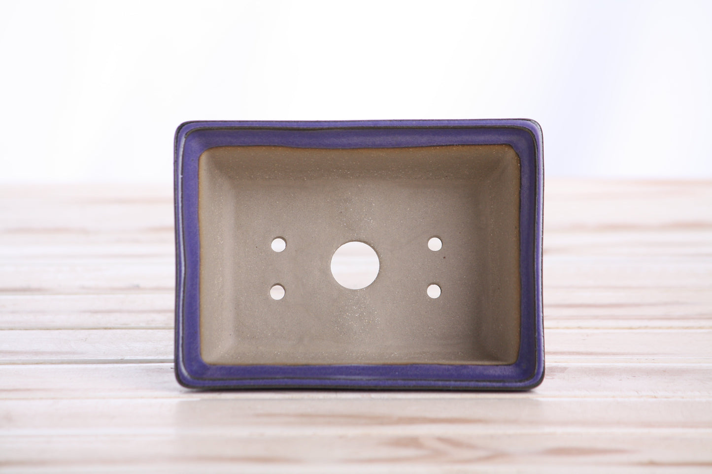 Willow Bonsai Ceramics Rectangle Deep Bonsai Pot 5 Inch – Higher‑Profile Rectangular Ceramic Bonsai & Succulent Planter with Accentuated Rim, High‑Fired Frost‑Proof Stoneware, Handmade in USA (Purple)