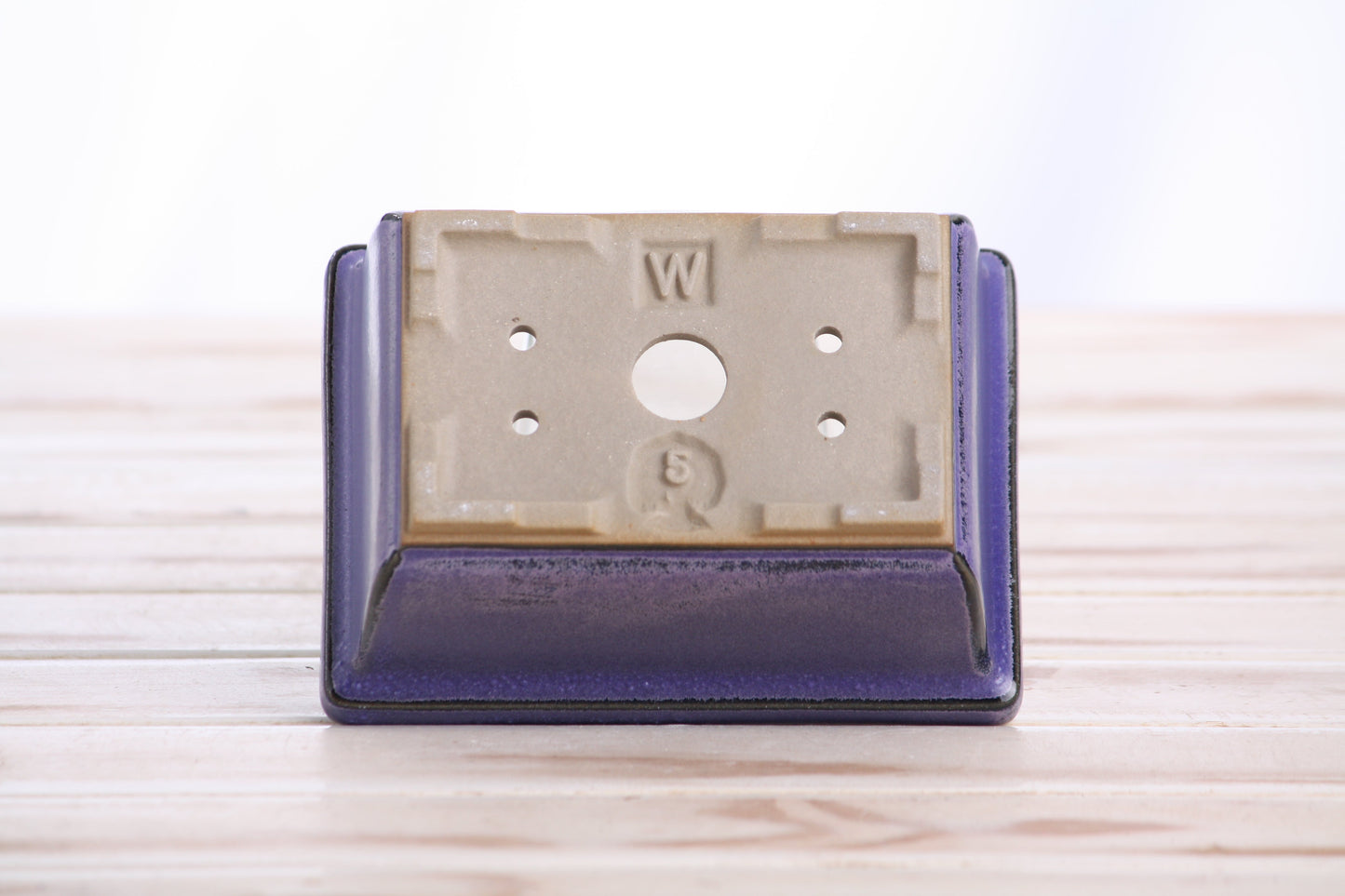 Willow Bonsai Ceramics Rectangle Deep Bonsai Pot 5 Inch – Higher‑Profile Rectangular Ceramic Bonsai & Succulent Planter with Accentuated Rim, High‑Fired Frost‑Proof Stoneware, Handmade in USA (Purple)