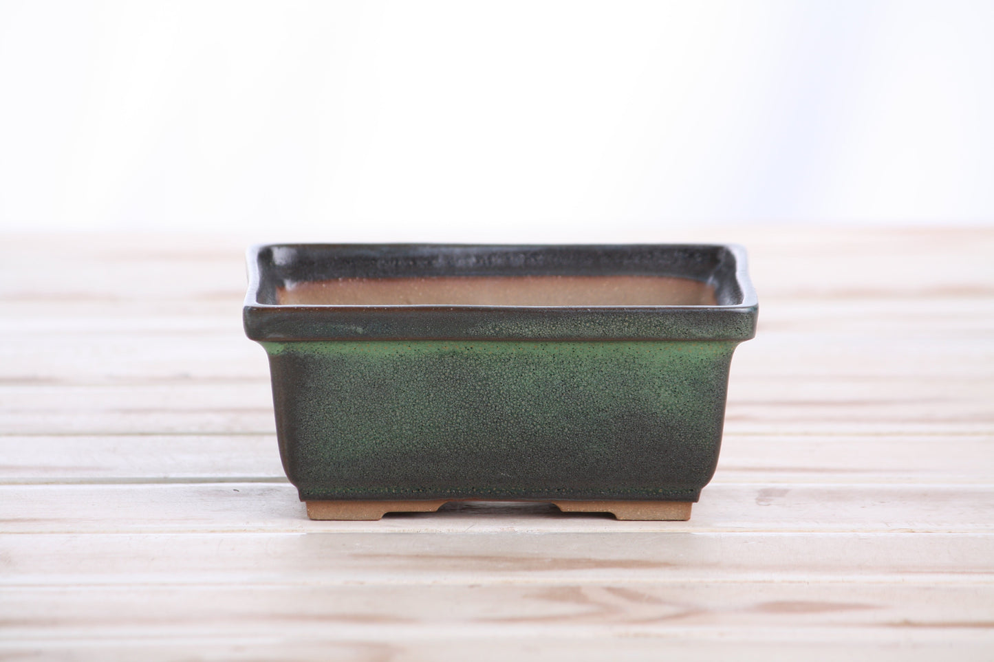Willow Bonsai Ceramics Rectangle Deep Bonsai Pot 5 Inch – Higher‑Profile Rectangular Ceramic Bonsai & Succulent Planter with Accentuated Rim, High‑Fired Frost‑Proof Stoneware, Handmade in USA (Avocado)