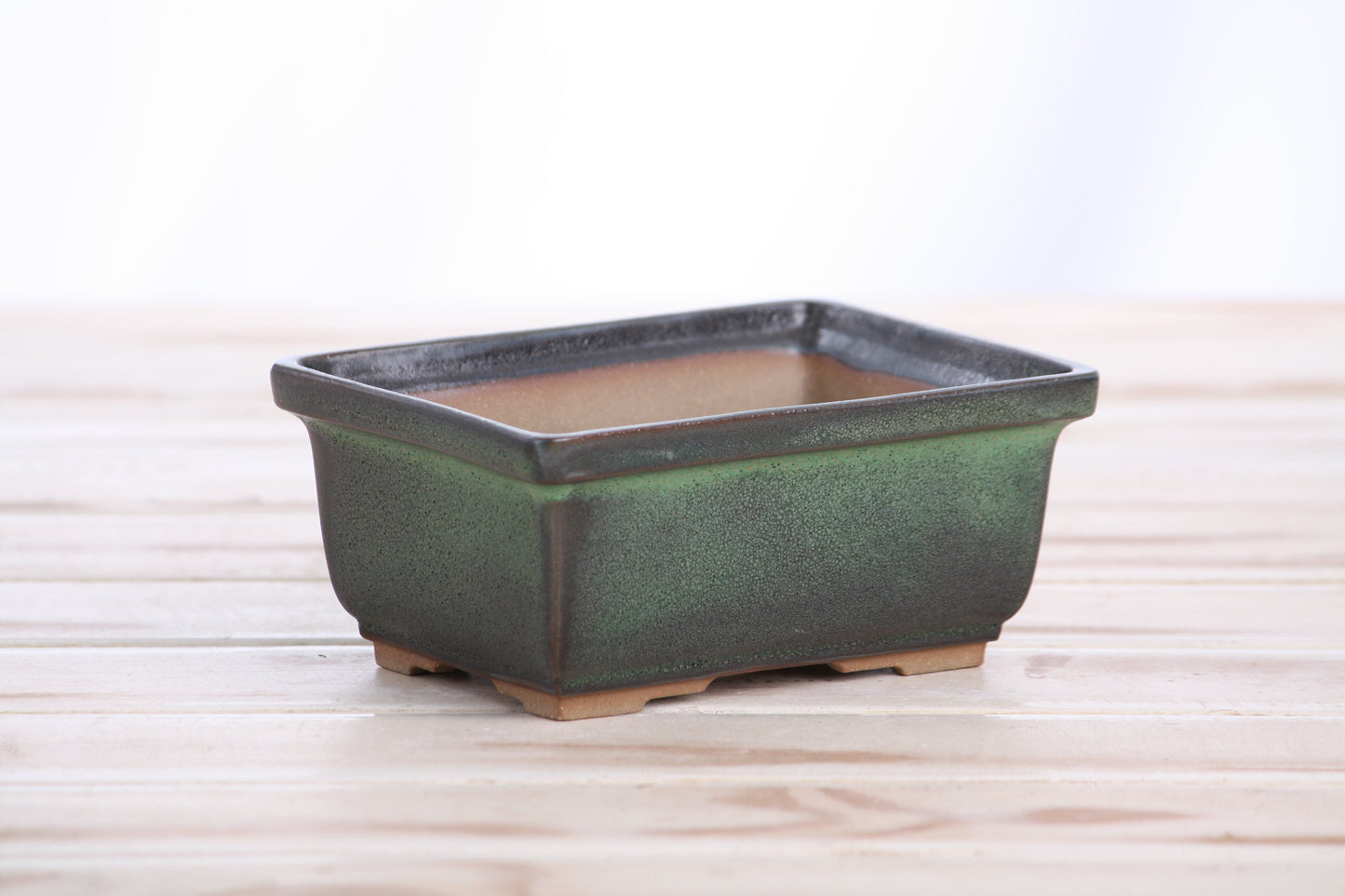 Willow Bonsai Ceramics Rectangle Deep Bonsai Pot 5 Inch – Higher‑Profile Rectangular Ceramic Bonsai & Succulent Planter with Accentuated Rim, High‑Fired Frost‑Proof Stoneware, Handmade in USA (Avocado)