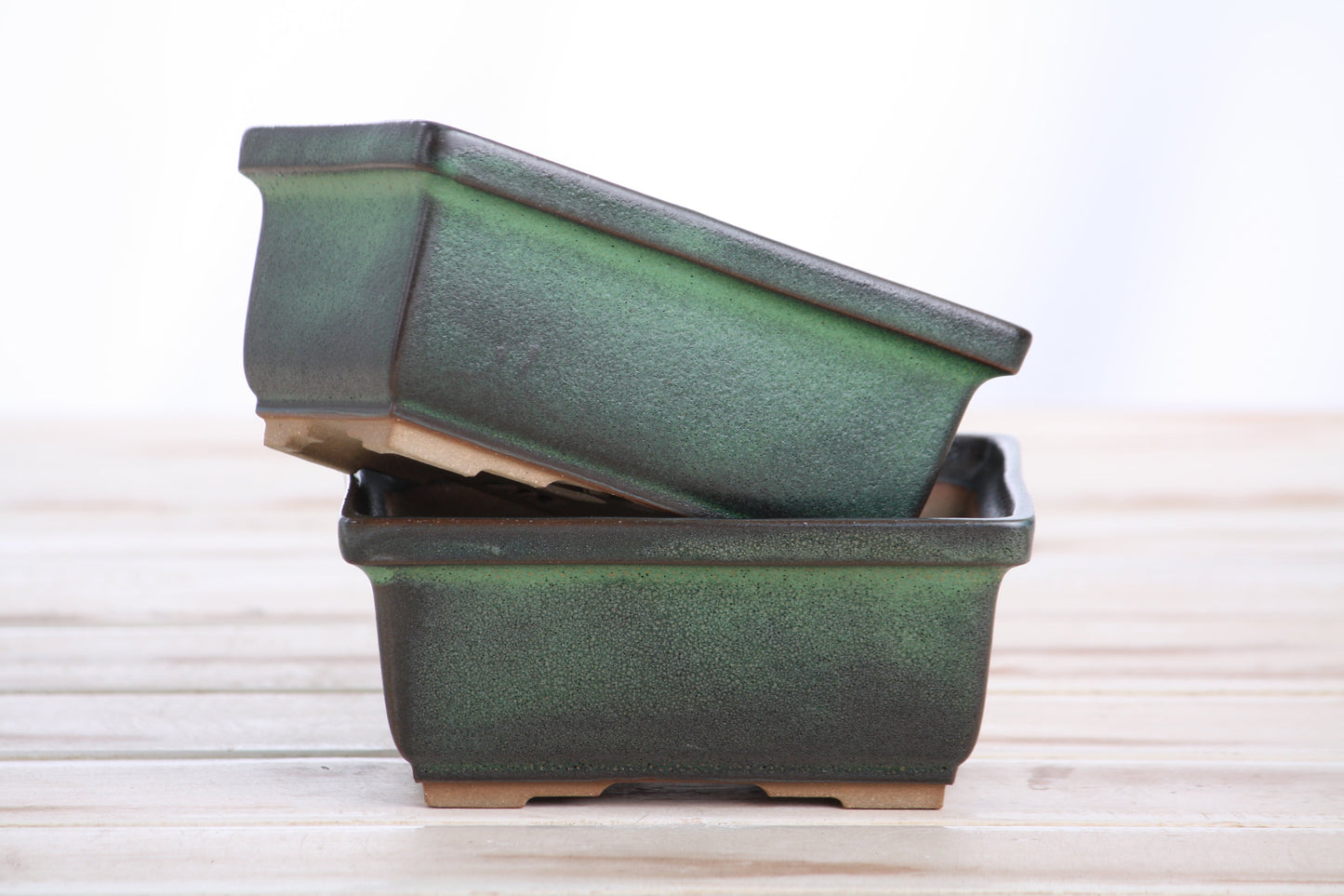 Willow Bonsai Ceramics Rectangle Deep Bonsai Pot 5 Inch – Higher‑Profile Rectangular Ceramic Bonsai & Succulent Planter with Accentuated Rim, High‑Fired Frost‑Proof Stoneware, Handmade in USA (Avocado)