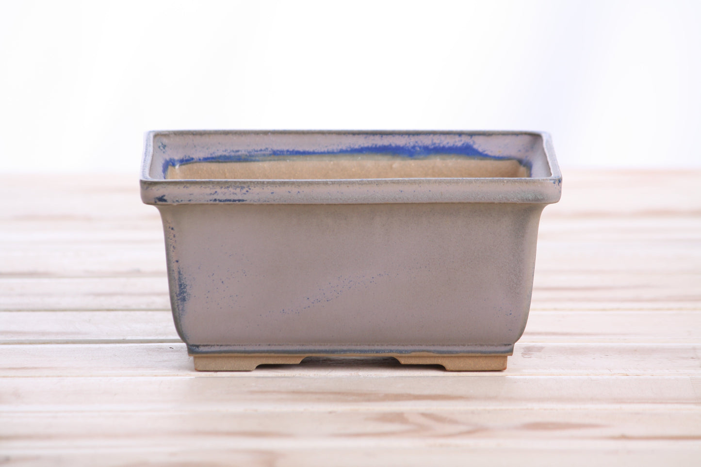 Willow Bonsai Ceramics Rectangle Deep Bonsai Pot 6 Inch – Higher‑Profile Rectangular Ceramic Bonsai & Succulent Planter with Accentuated Rim, High‑Fired Frost‑Proof Stoneware, Handmade in USA (Ocean)