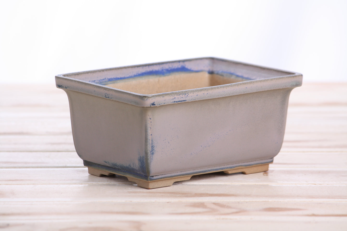 Willow Bonsai Ceramics Rectangle Deep Bonsai Pot 6 Inch – Higher‑Profile Rectangular Ceramic Bonsai & Succulent Planter with Accentuated Rim, High‑Fired Frost‑Proof Stoneware, Handmade in USA (Ocean)