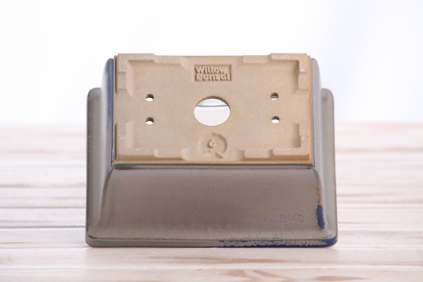 Willow Bonsai Ceramics Rectangle Deep Bonsai Pot 6 Inch – Higher‑Profile Rectangular Ceramic Bonsai & Succulent Planter with Accentuated Rim, High‑Fired Frost‑Proof Stoneware, Handmade in USA (Ocean)
