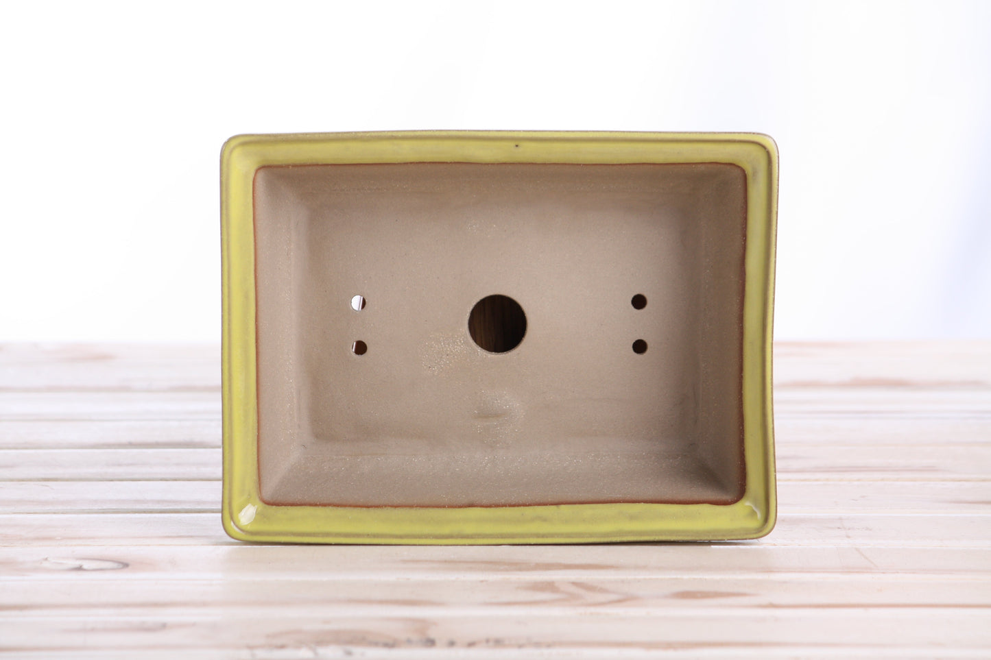 Willow Bonsai Ceramics Rectangle Bonsai Pot 8 Inch – Lower‑Profile Rectangular Ceramic Bonsai & Succulent Planter with Accentuated Rim, High‑Fired Frost‑Proof Stoneware, Handmade in USA (Yellow)