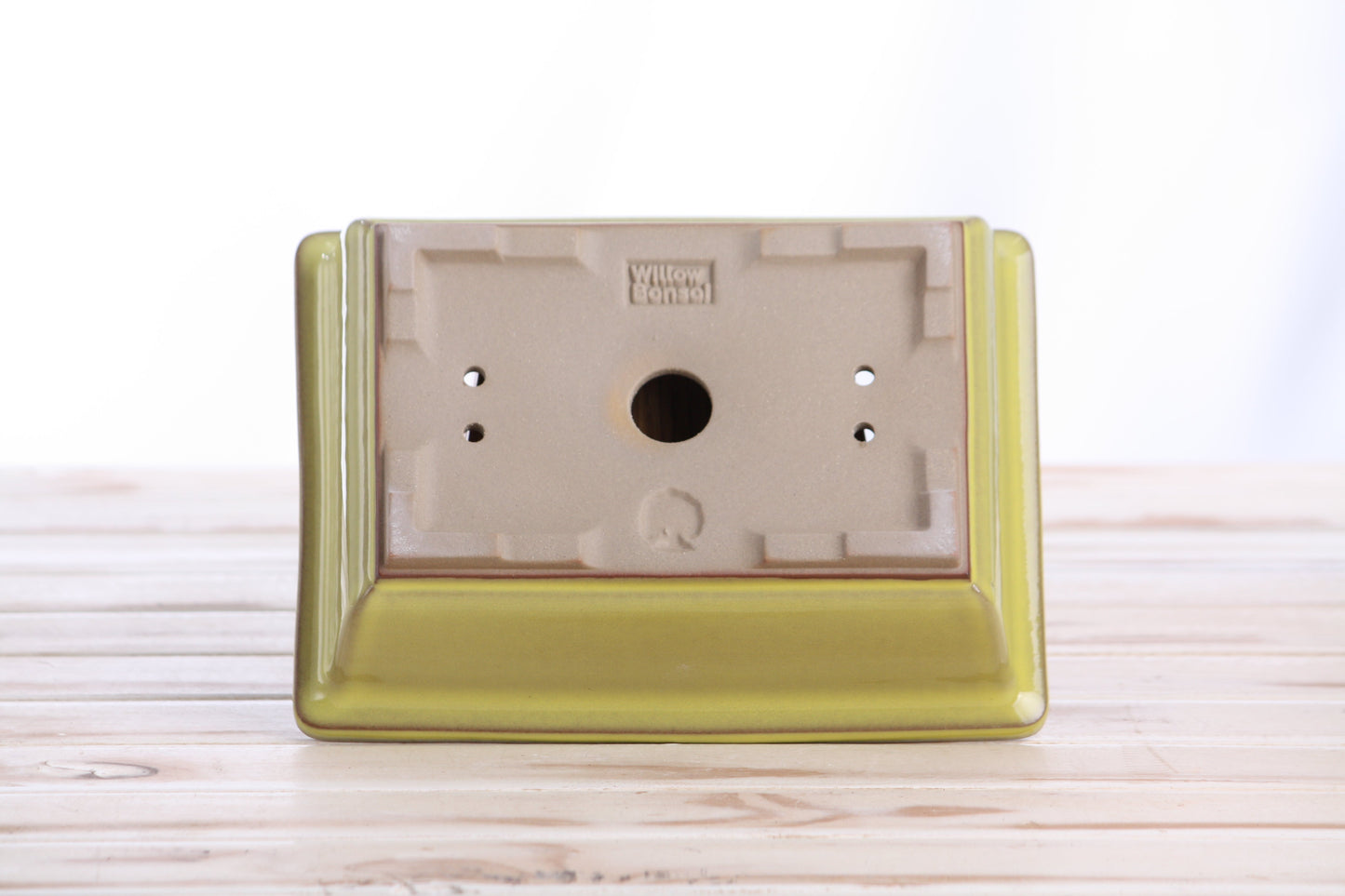 Willow Bonsai Ceramics Rectangle Bonsai Pot 8 Inch – Lower‑Profile Rectangular Ceramic Bonsai & Succulent Planter with Accentuated Rim, High‑Fired Frost‑Proof Stoneware, Handmade in USA (Yellow)
