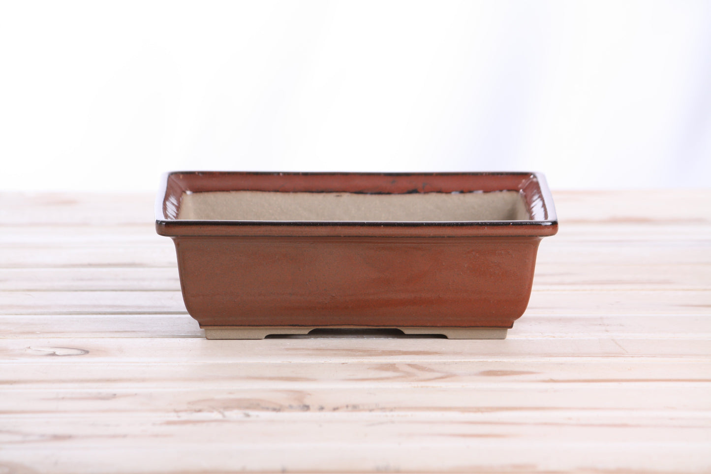 Willow Bonsai Ceramics Rectangle Bonsai Pot 8 Inch – Lower‑Profile Rectangular Ceramic Bonsai & Succulent Planter with Accentuated Rim, High‑Fired Frost‑Proof Stoneware, Handmade in USA (Sunset)