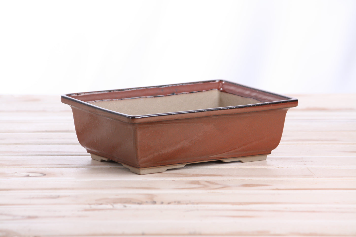 Willow Bonsai Ceramics Rectangle Bonsai Pot 8 Inch – Lower‑Profile Rectangular Ceramic Bonsai & Succulent Planter with Accentuated Rim, High‑Fired Frost‑Proof Stoneware, Handmade in USA (Sunset)