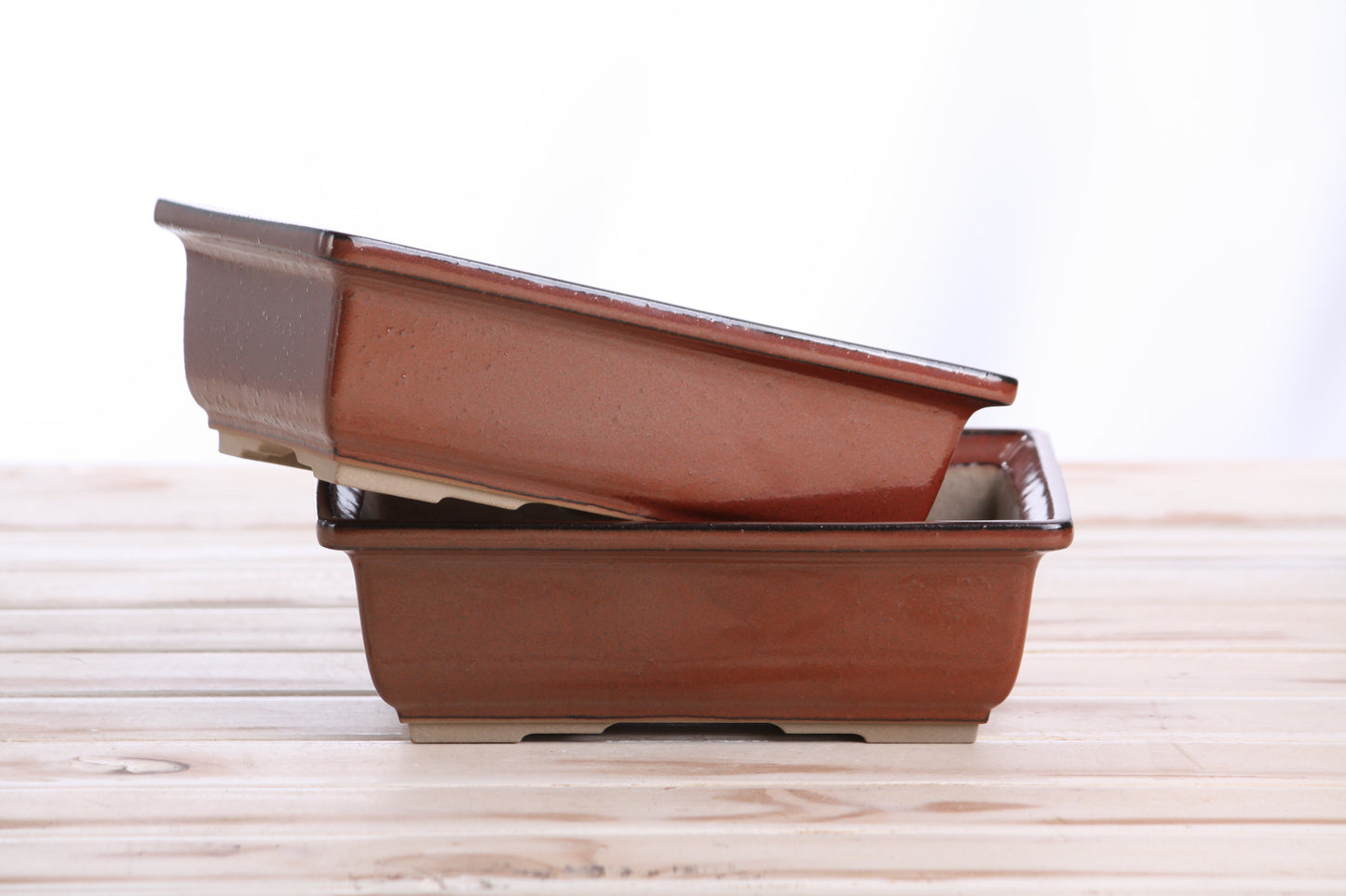 Willow Bonsai Ceramics Rectangle Bonsai Pot 8 Inch – Lower‑Profile Rectangular Ceramic Bonsai & Succulent Planter with Accentuated Rim, High‑Fired Frost‑Proof Stoneware, Handmade in USA (Sunset)