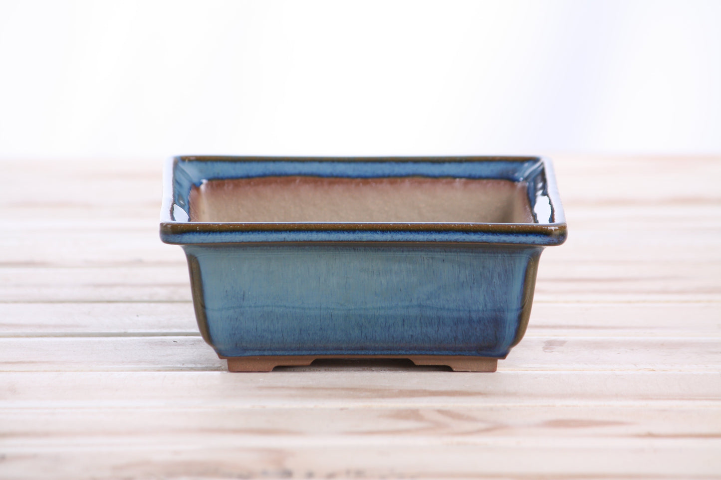Willow Bonsai Ceramics Square Bonsai Pot 5.5 Inch – Low‑Profile Square Ceramic Bonsai & Succulent Planter with Accentuated Rim, High‑Fired Frost‑Proof Stoneware, Handmade in USA (Peacock 2025)