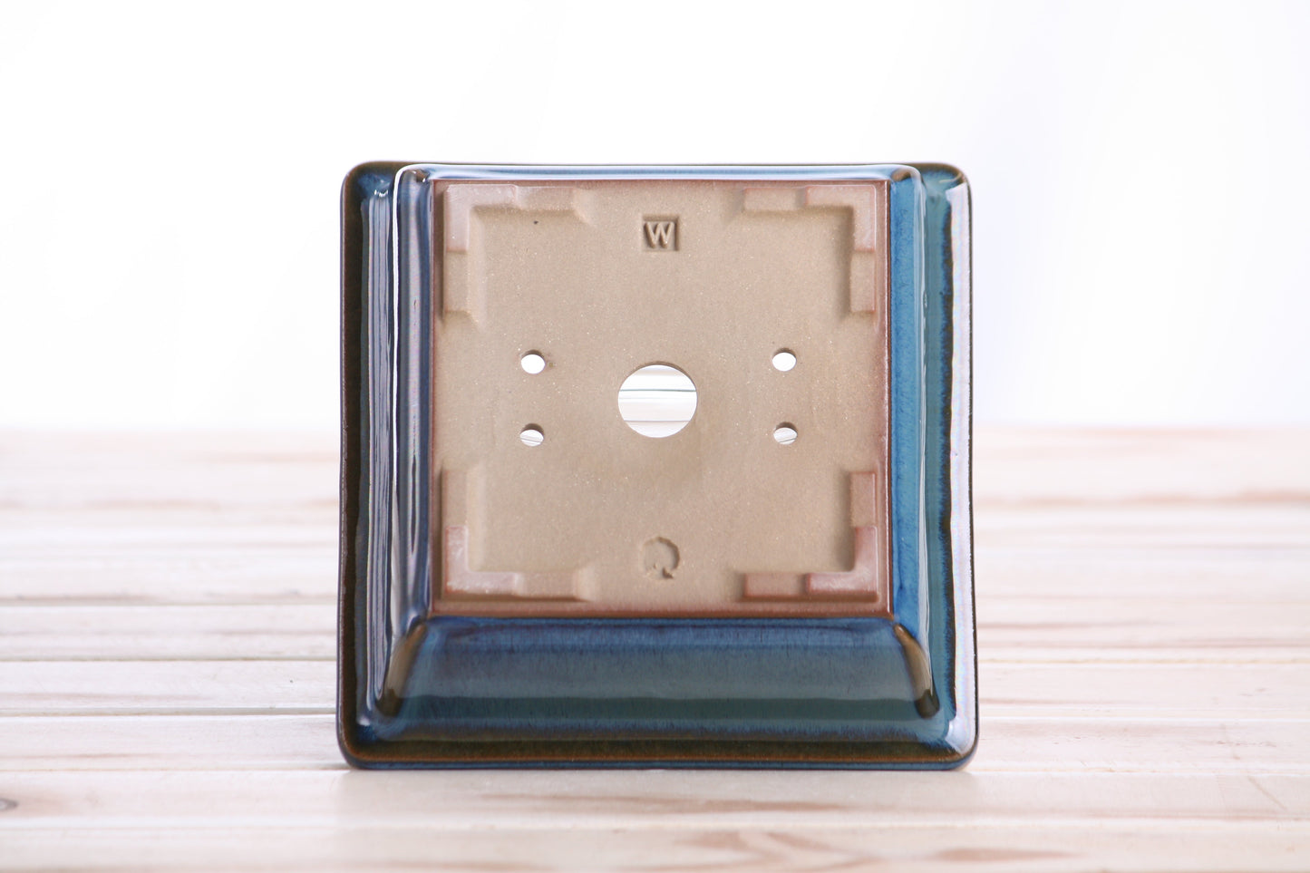 Willow Bonsai Ceramics Square Bonsai Pot 5.5 Inch – Low‑Profile Square Ceramic Bonsai & Succulent Planter with Accentuated Rim, High‑Fired Frost‑Proof Stoneware, Handmade in USA (Peacock 2025)