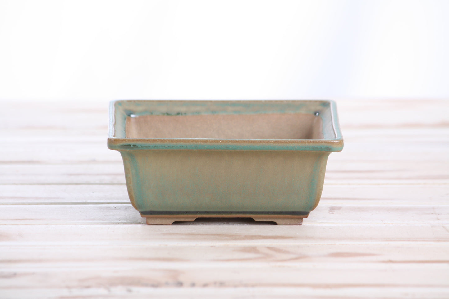 Willow Bonsai Ceramics Square Bonsai Pot 5.5 Inch – Low‑Profile Square Ceramic Bonsai & Succulent Planter with Accentuated Rim, High‑Fired Frost‑Proof Stoneware, Handmade in USA (Speckled Moss)