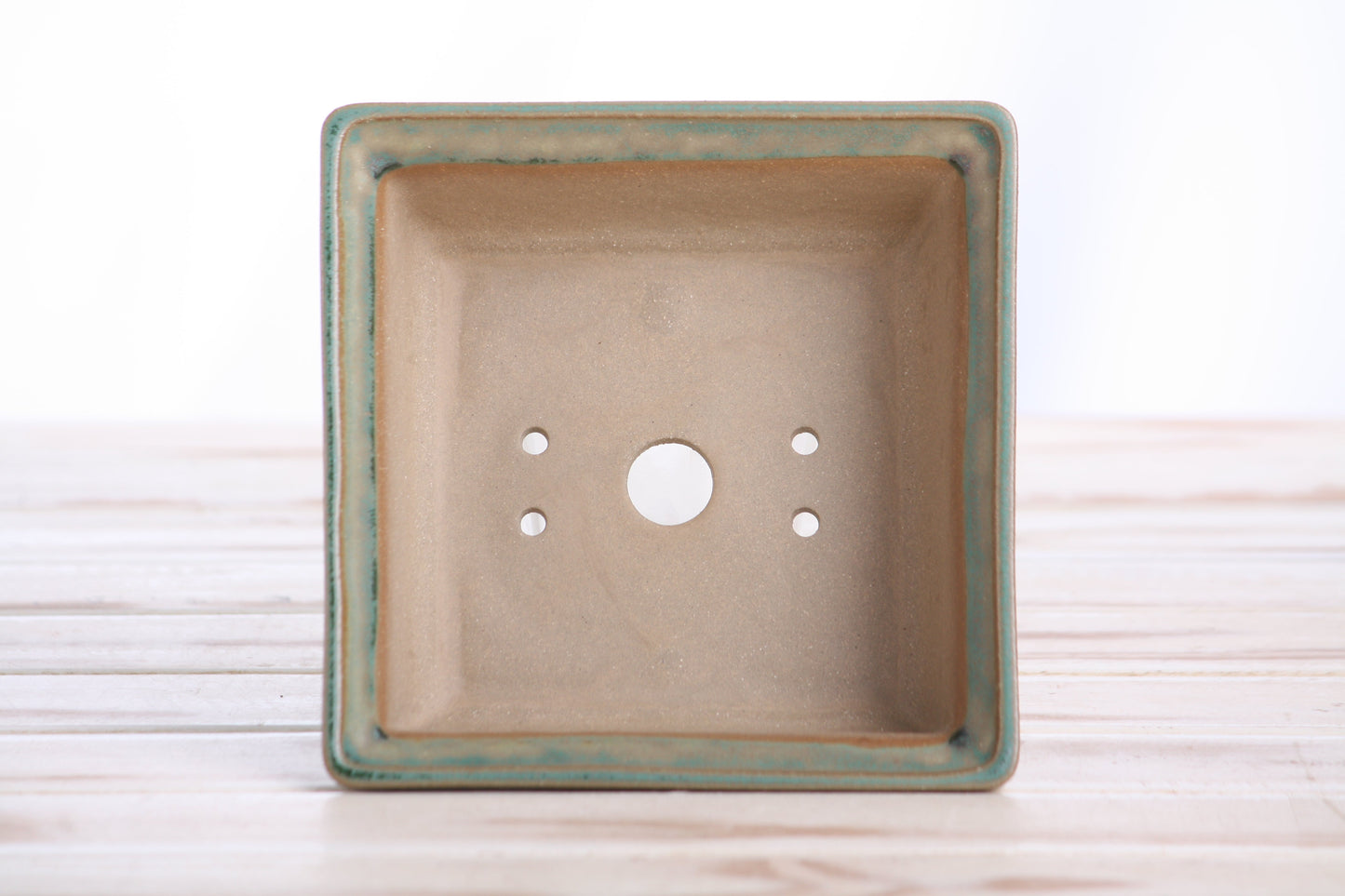 Willow Bonsai Ceramics Square Bonsai Pot 5.5 Inch – Low‑Profile Square Ceramic Bonsai & Succulent Planter with Accentuated Rim, High‑Fired Frost‑Proof Stoneware, Handmade in USA (Speckled Moss)