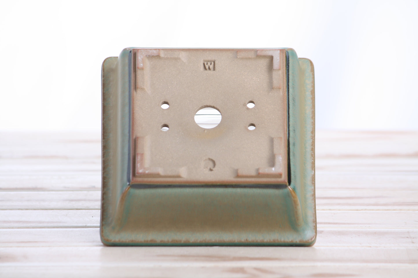 Willow Bonsai Ceramics Square Bonsai Pot 5.5 Inch – Low‑Profile Square Ceramic Bonsai & Succulent Planter with Accentuated Rim, High‑Fired Frost‑Proof Stoneware, Handmade in USA (Speckled Moss)