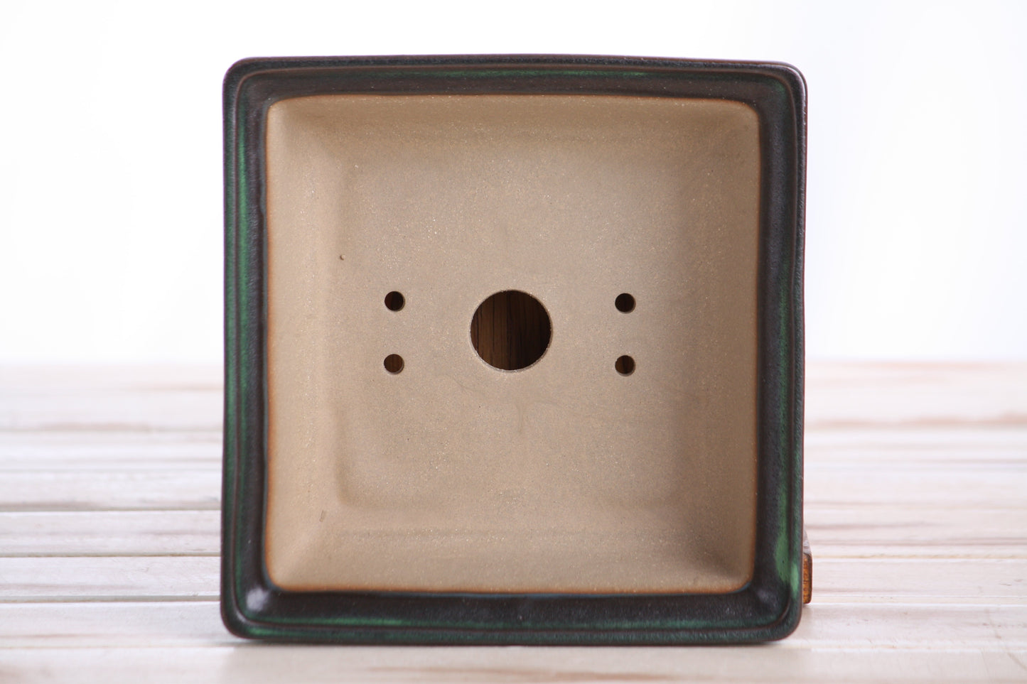 Willow Bonsai Ceramics Square Bonsai Pot 6 Inch – Low‑Profile Square Ceramic Bonsai & Succulent Planter with Accentuated Rim, High‑Fired Frost‑Proof Stoneware, Handmade in USA (Avocado)