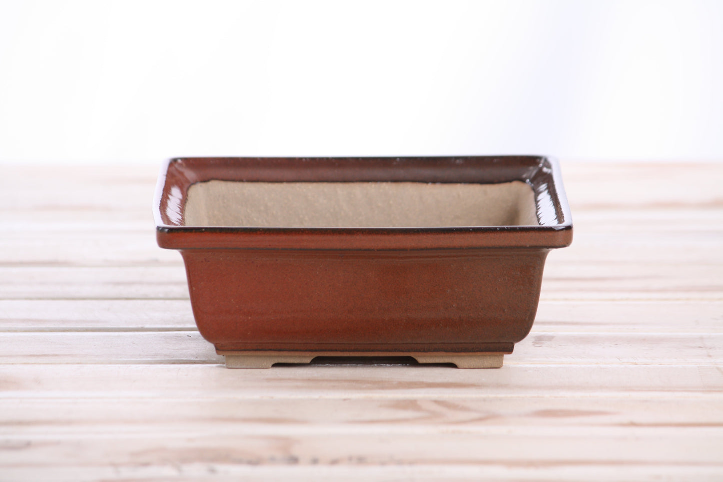 Willow Bonsai Ceramics Square Bonsai Pot 6 Inch – Low‑Profile Square Ceramic Bonsai & Succulent Planter with Accentuated Rim, High‑Fired Frost‑Proof Stoneware, Handmade in USA (Sunset)