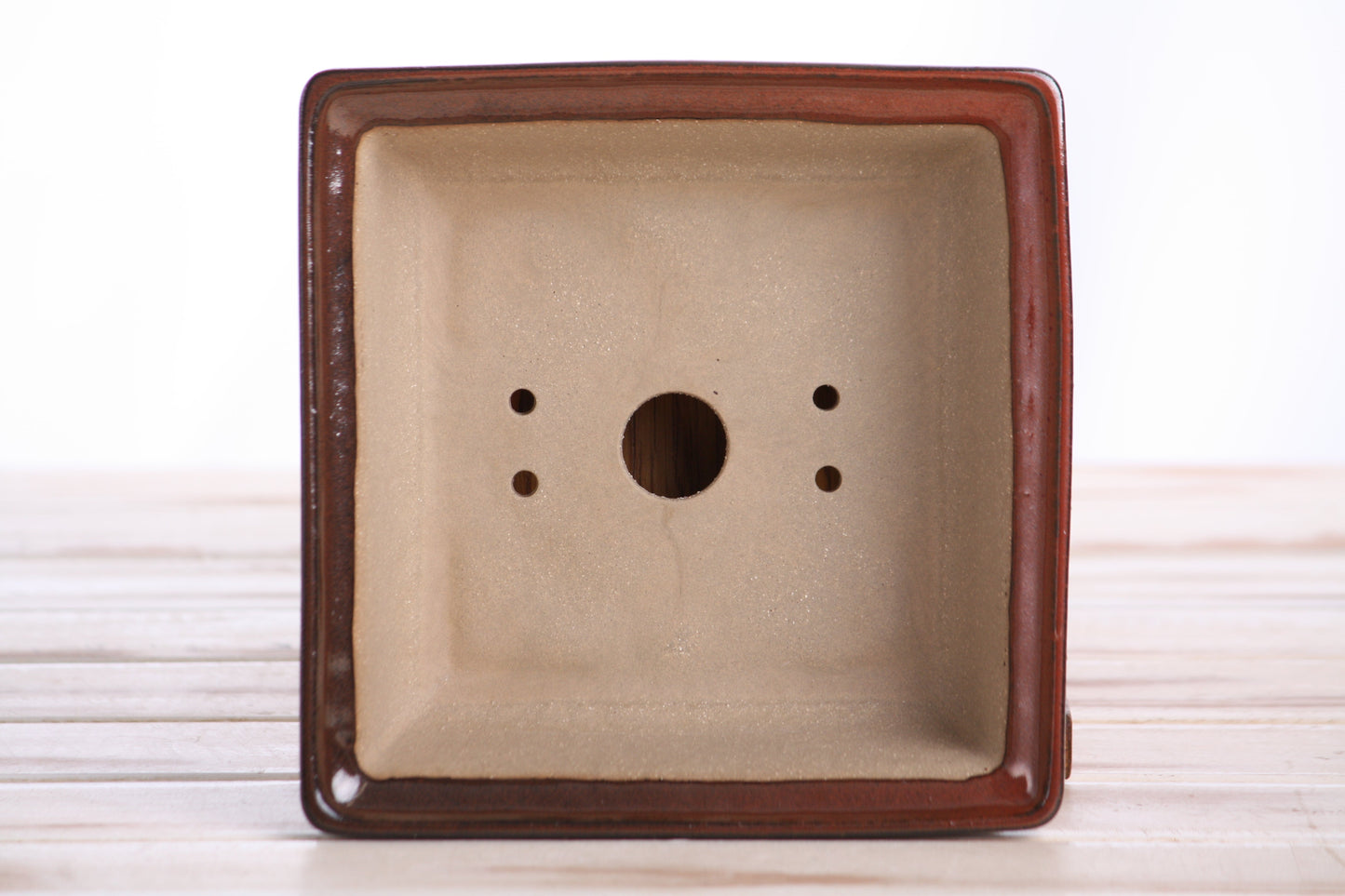 Willow Bonsai Ceramics Square Bonsai Pot 6 Inch – Low‑Profile Square Ceramic Bonsai & Succulent Planter with Accentuated Rim, High‑Fired Frost‑Proof Stoneware, Handmade in USA (Sunset)
