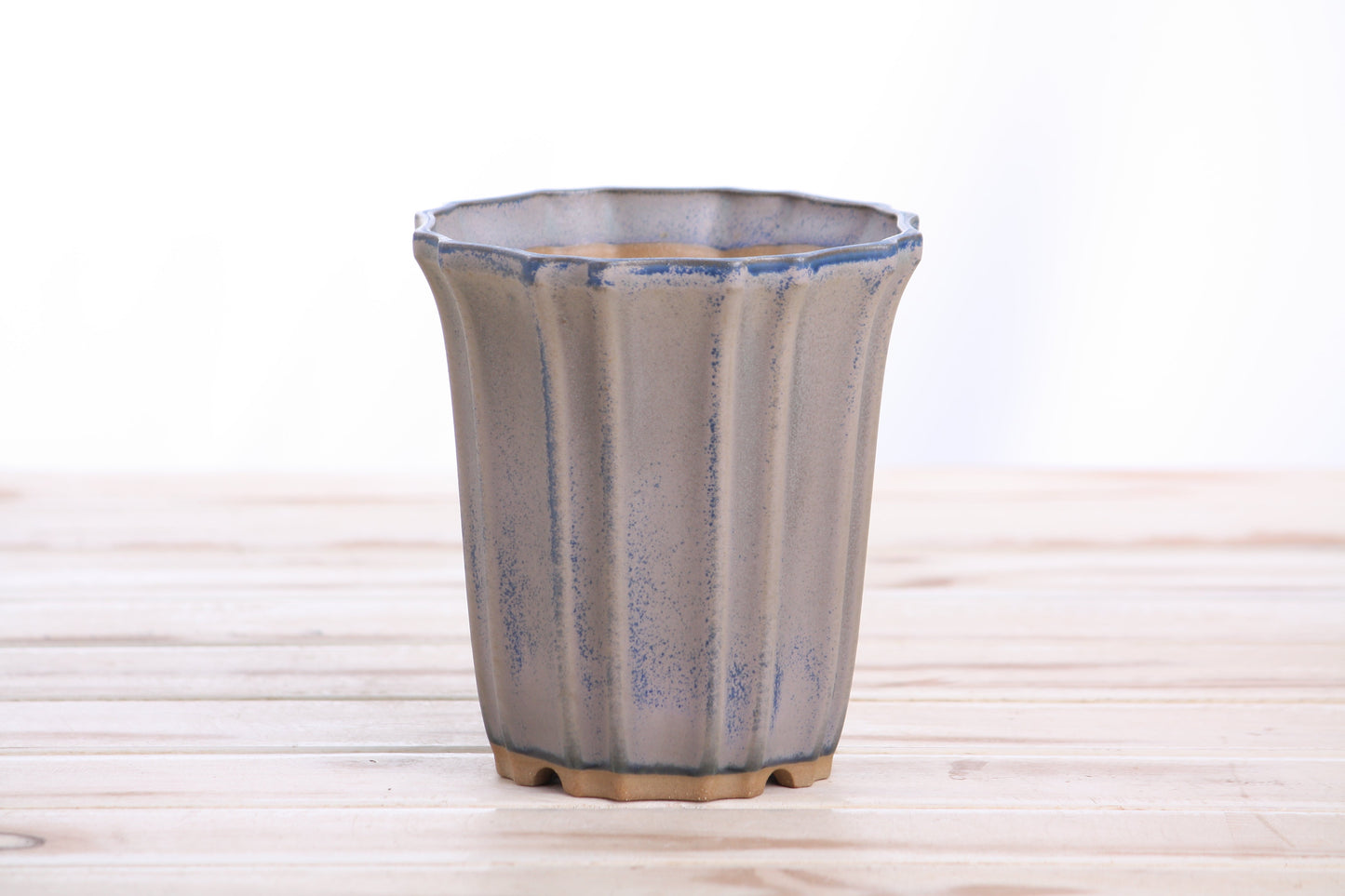 Willow Bonsai Ceramics Flower Design Cascade Bonsai Pot 4.5 Inch – Elegant Tall Ceramic Bonsai & Succulent Planter, High‑Fired Frost‑Proof Stoneware with Drainage & Wiring Holes, Handmade in USA (Ocean)