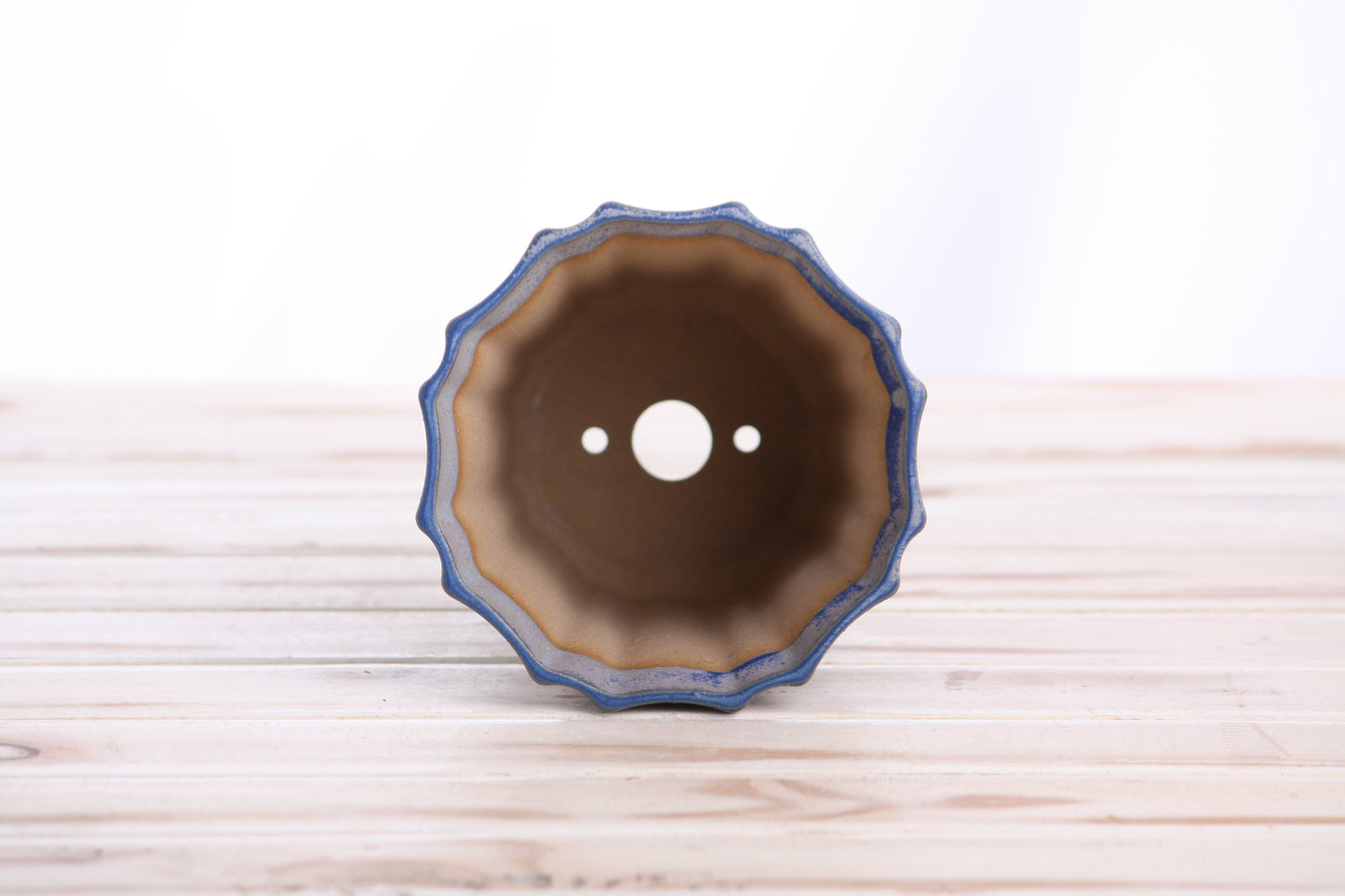 Willow Bonsai Ceramics Flower Design Cascade Bonsai Pot 4.5 Inch – Elegant Tall Ceramic Bonsai & Succulent Planter, High‑Fired Frost‑Proof Stoneware with Drainage & Wiring Holes, Handmade in USA (Ocean)