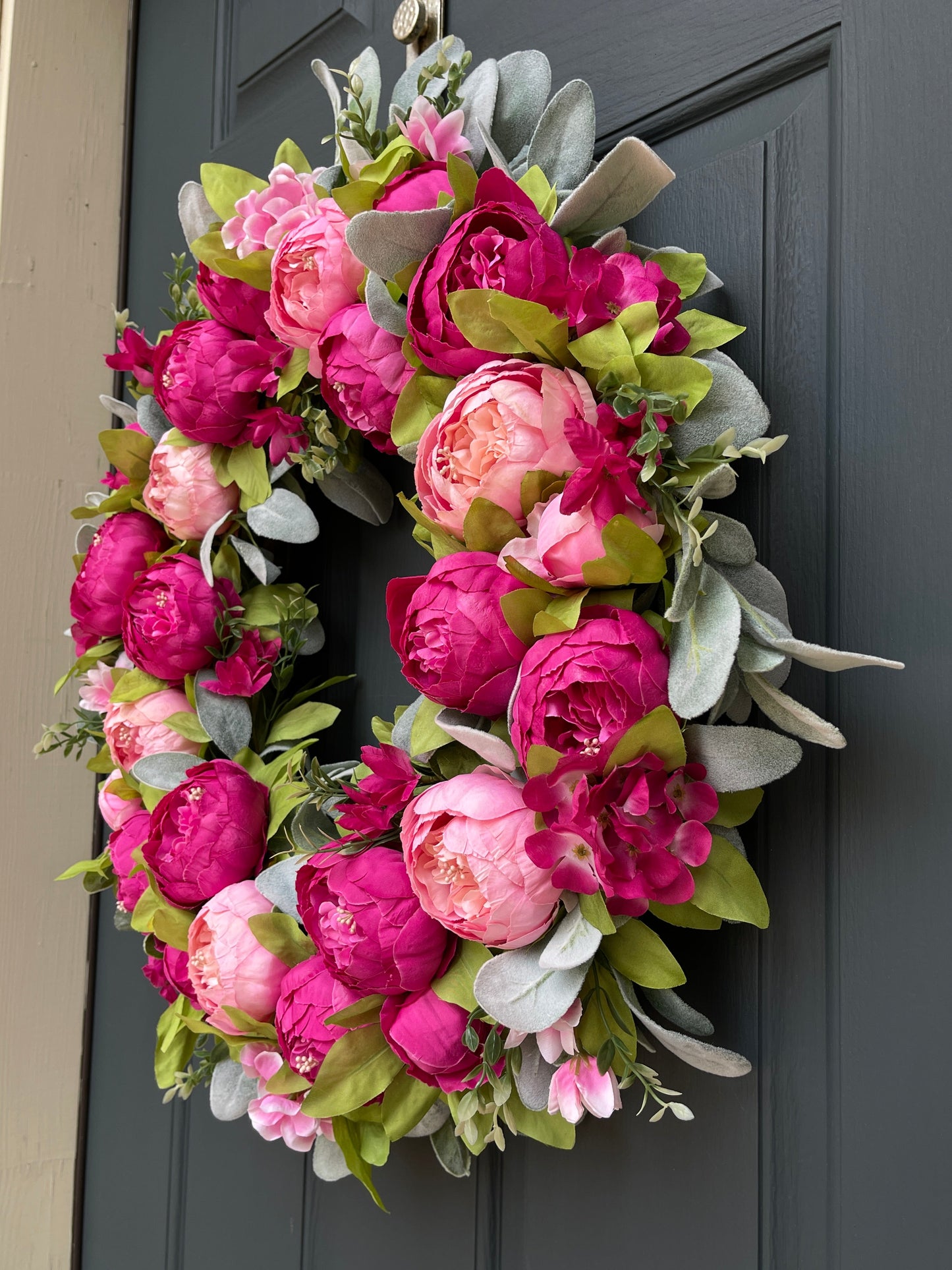 Purple Peony Spring Wreath
