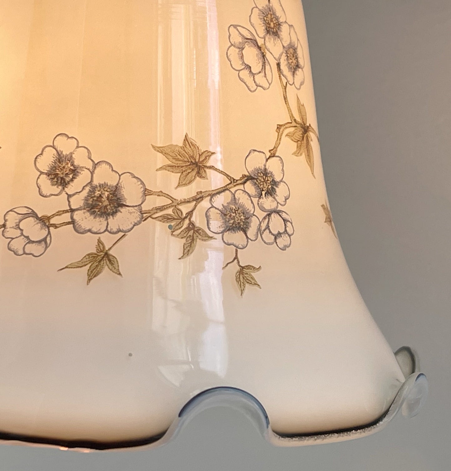 Antique PRINTED FLORAL 1960's Wall Sconce Lighting