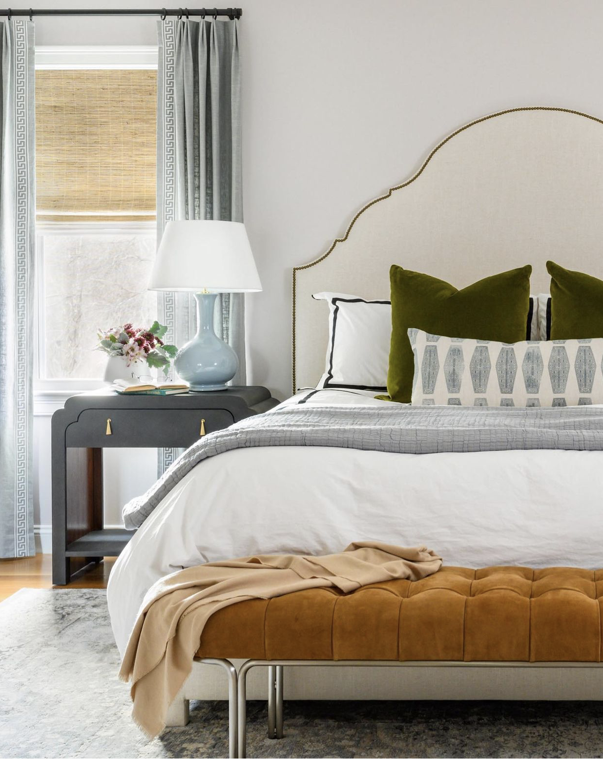 Inlay Pillow Cover in Lake Blue, Susan Connor Textiles