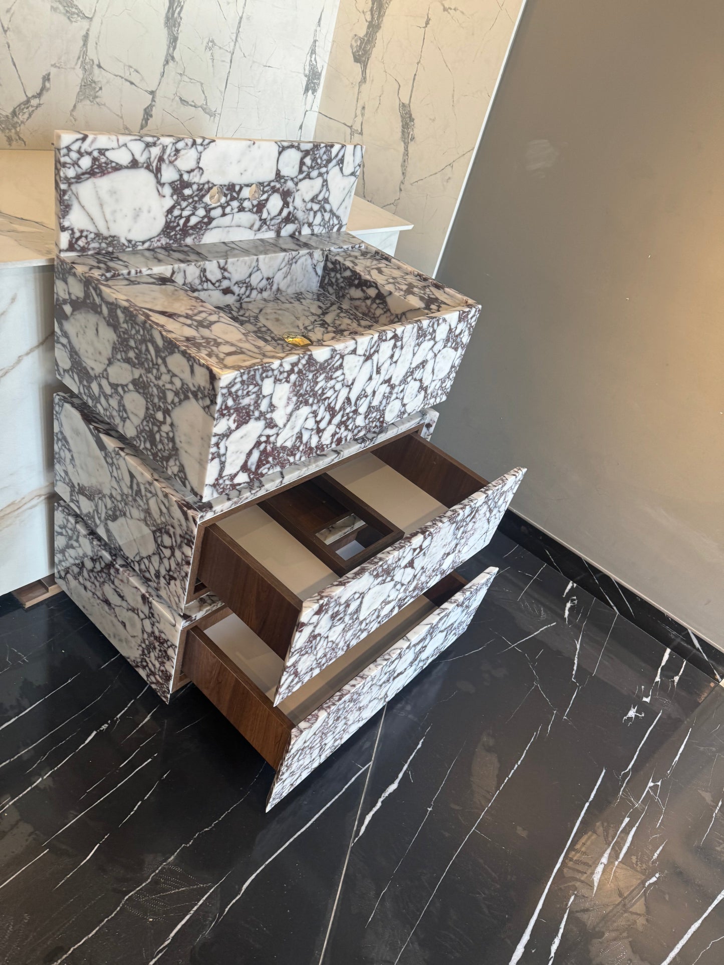 Calacatta Viola Marble Vanity Freestanding