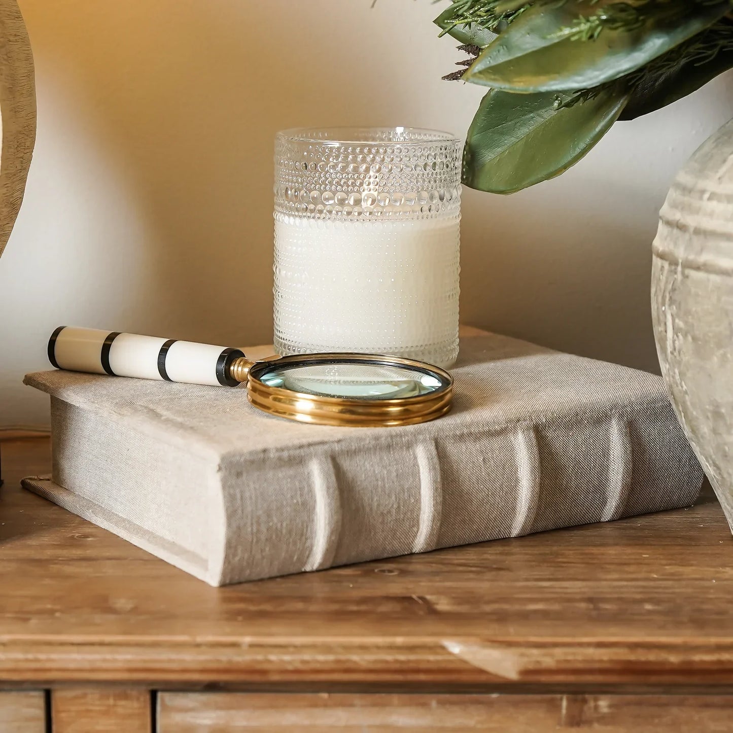 Beige Linen Hideaway Storage Book Box