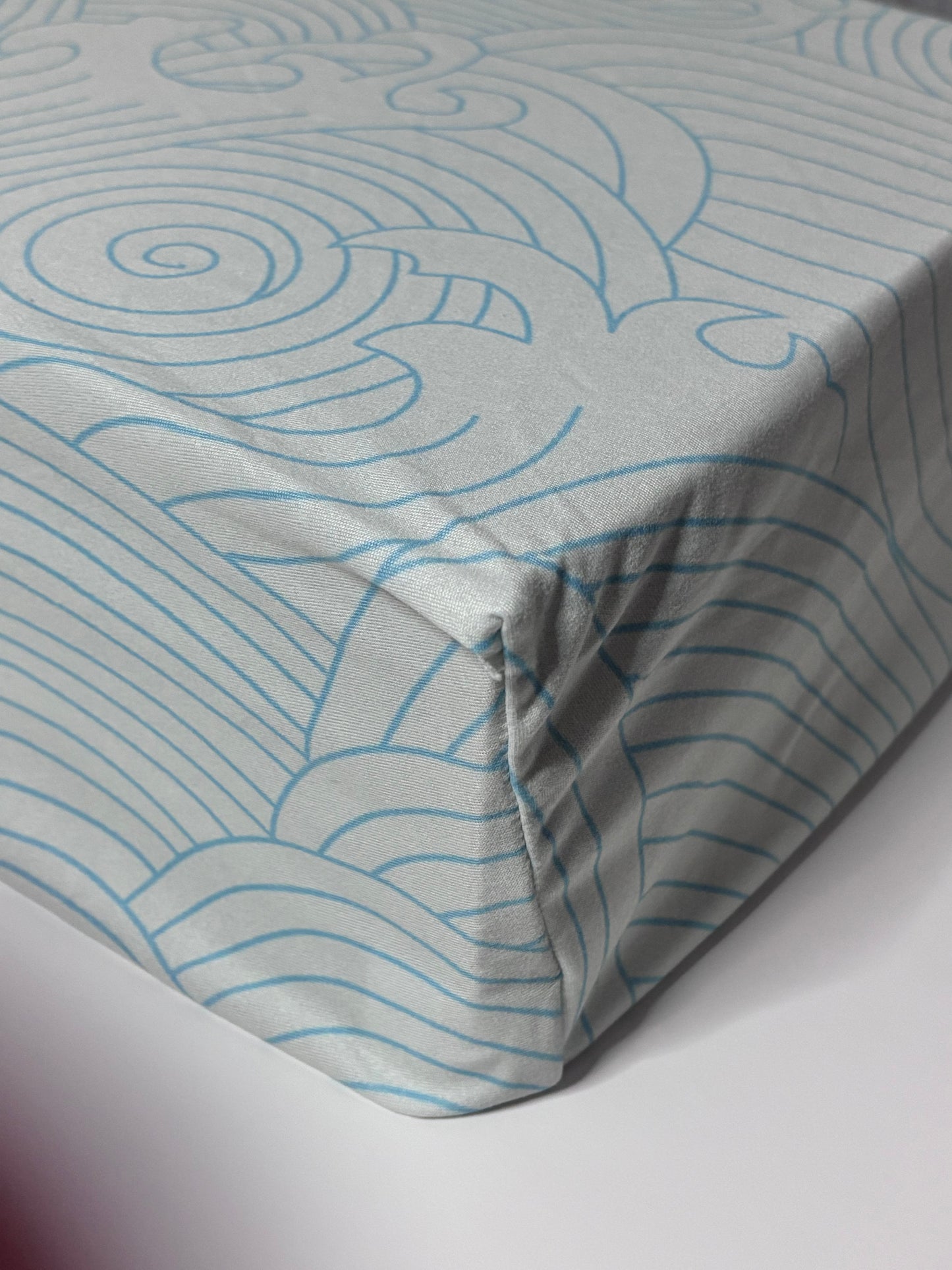 Organic Crashing Sea Waves Bamboo Cotton Blend Crib Sheet