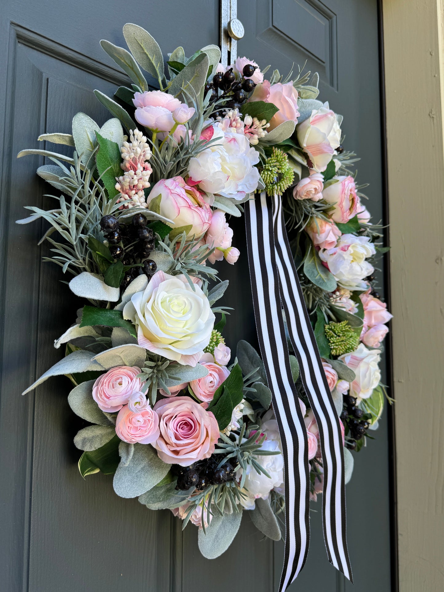Pink Peony & Rose Wreath