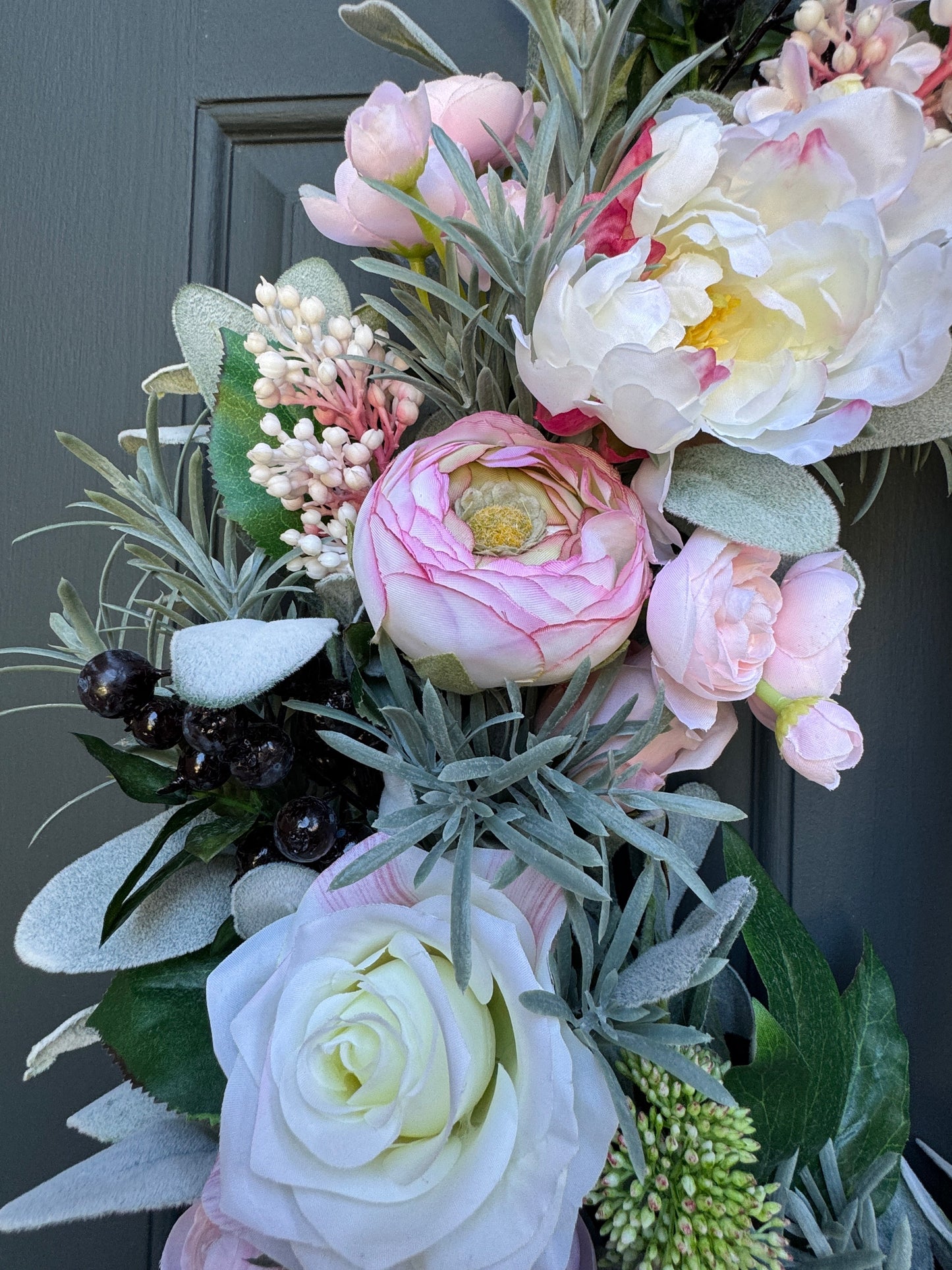 Pink Peony & Rose Wreath