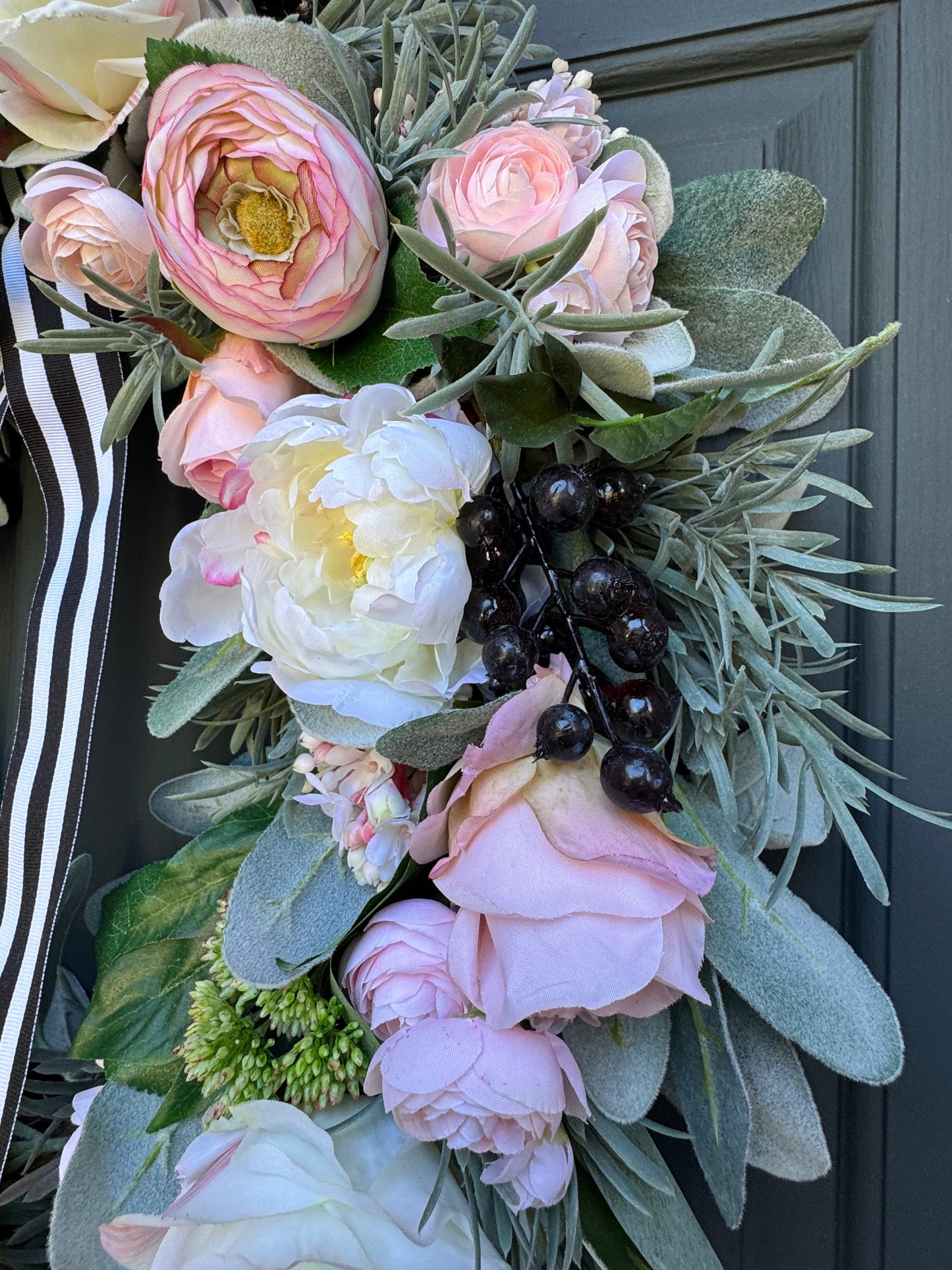 Pink Peony & Rose Wreath