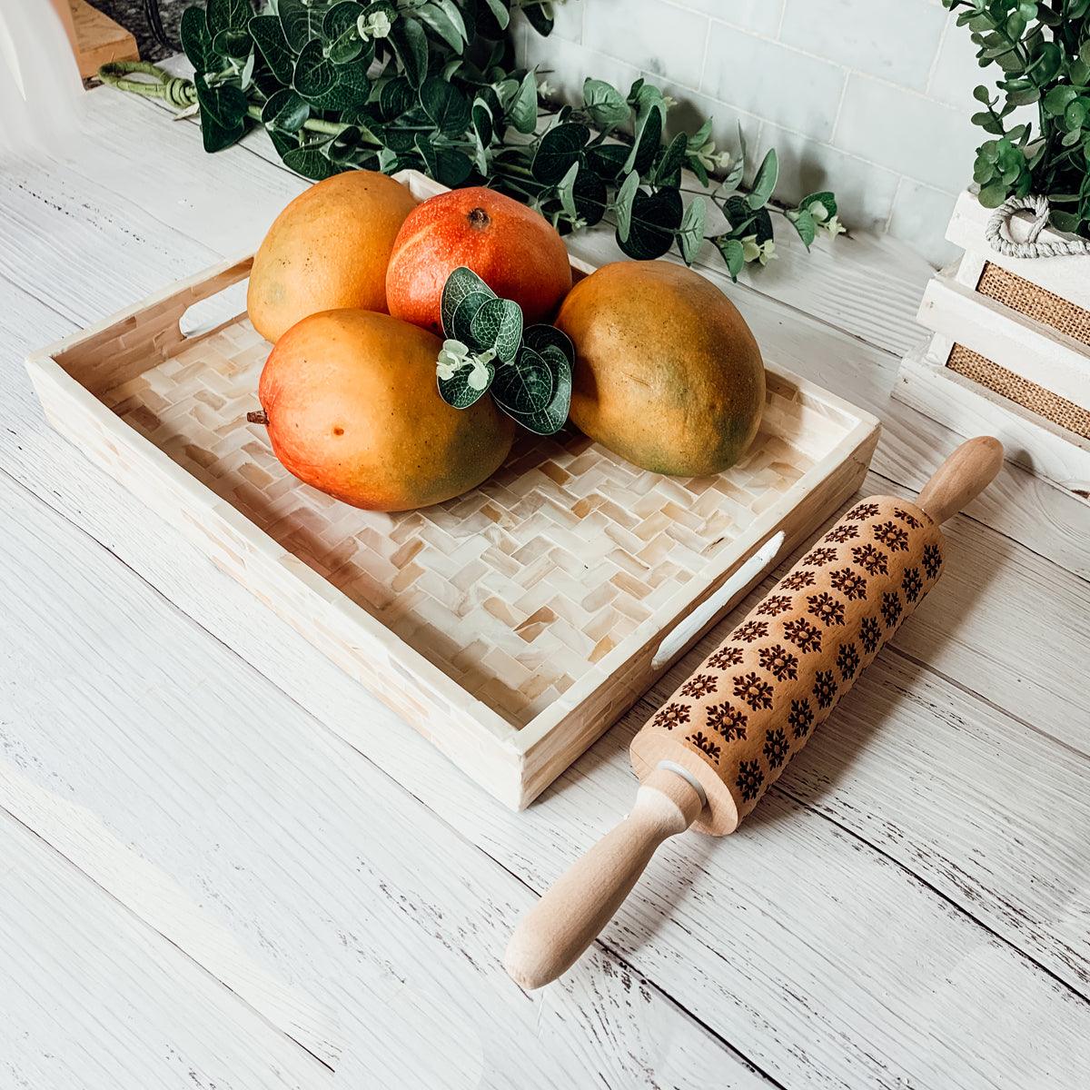 Cream Herringbone Lacquerware Tray