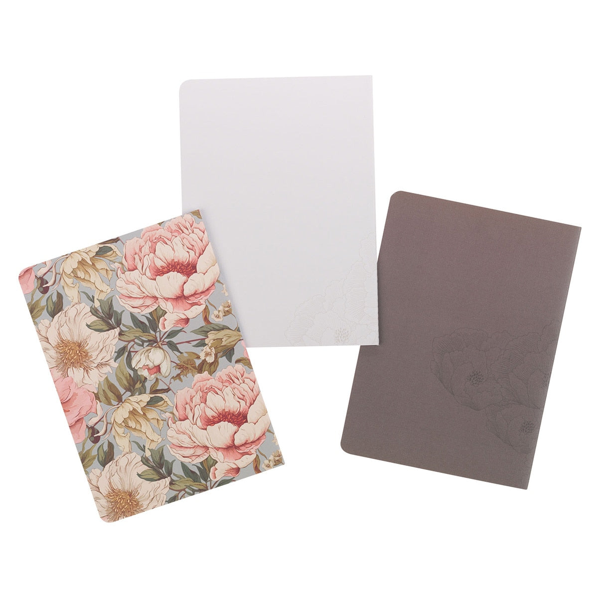 Notebook Set 3pc Lg Strong & Courageous Floral Josh 1:9