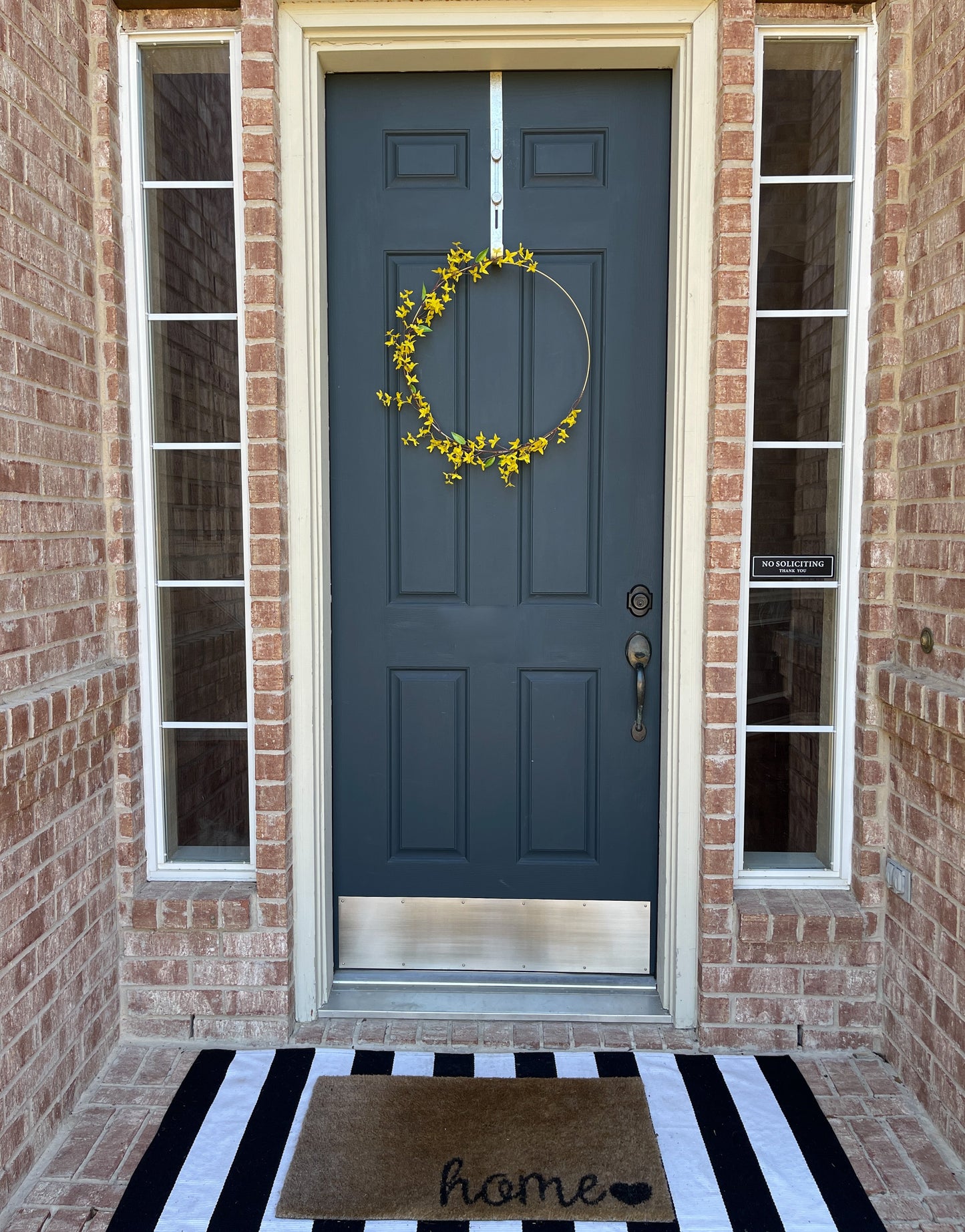 Modern Yellow Forsythia Hoop Wreath