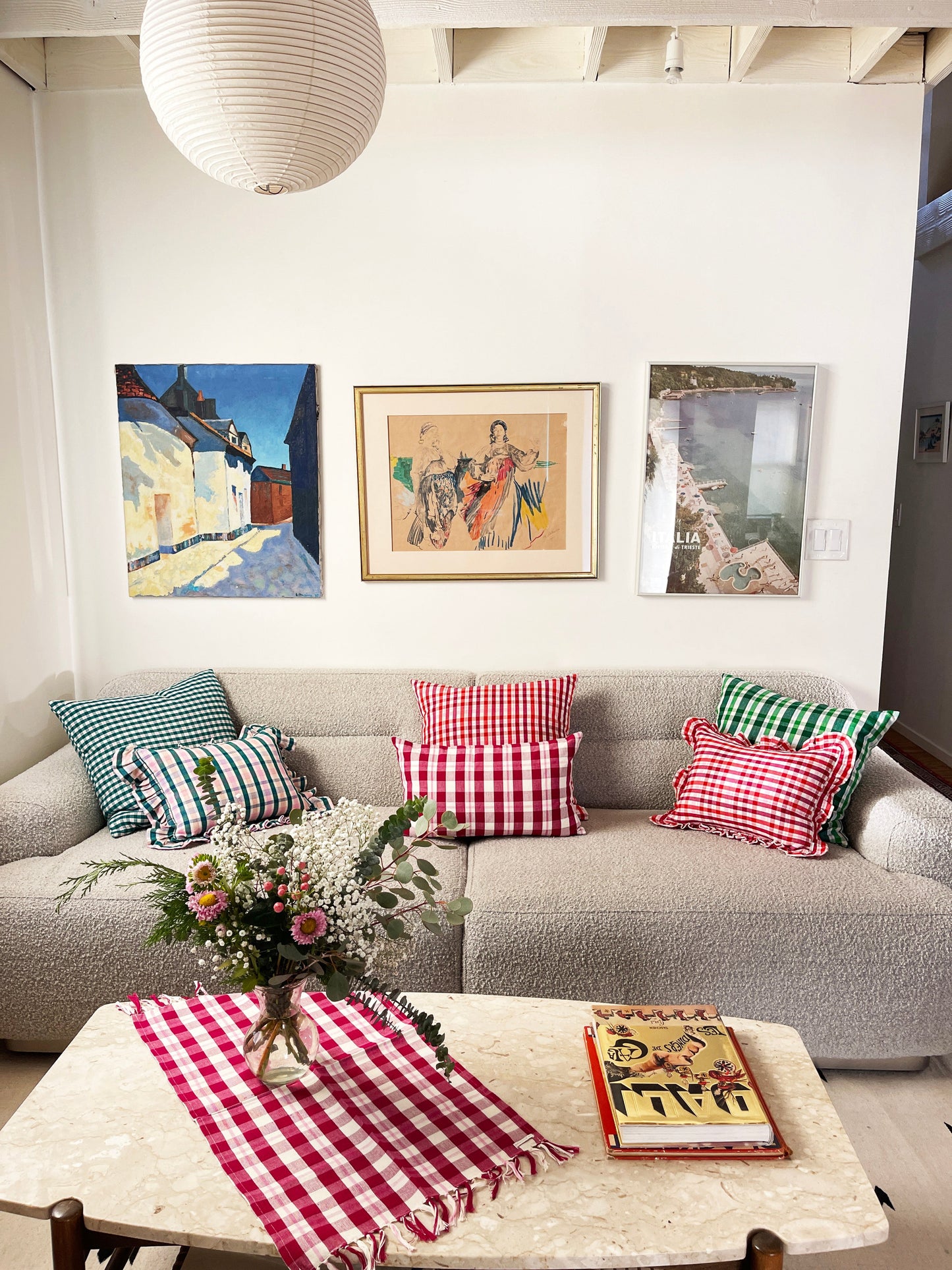 Abigail Cranberry Plaid Pillows