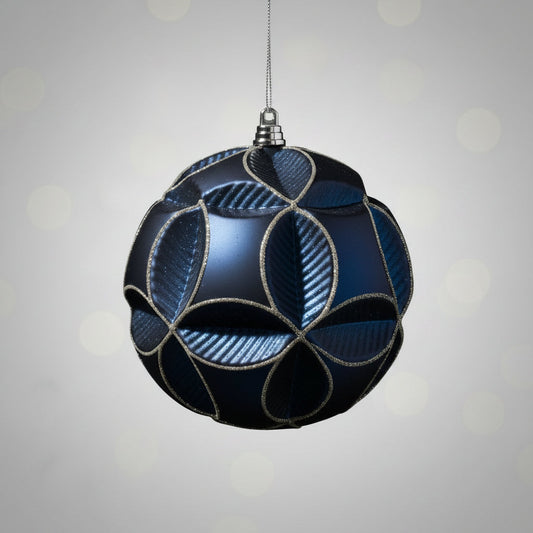 Blue Clover Glitter Ball Ornament