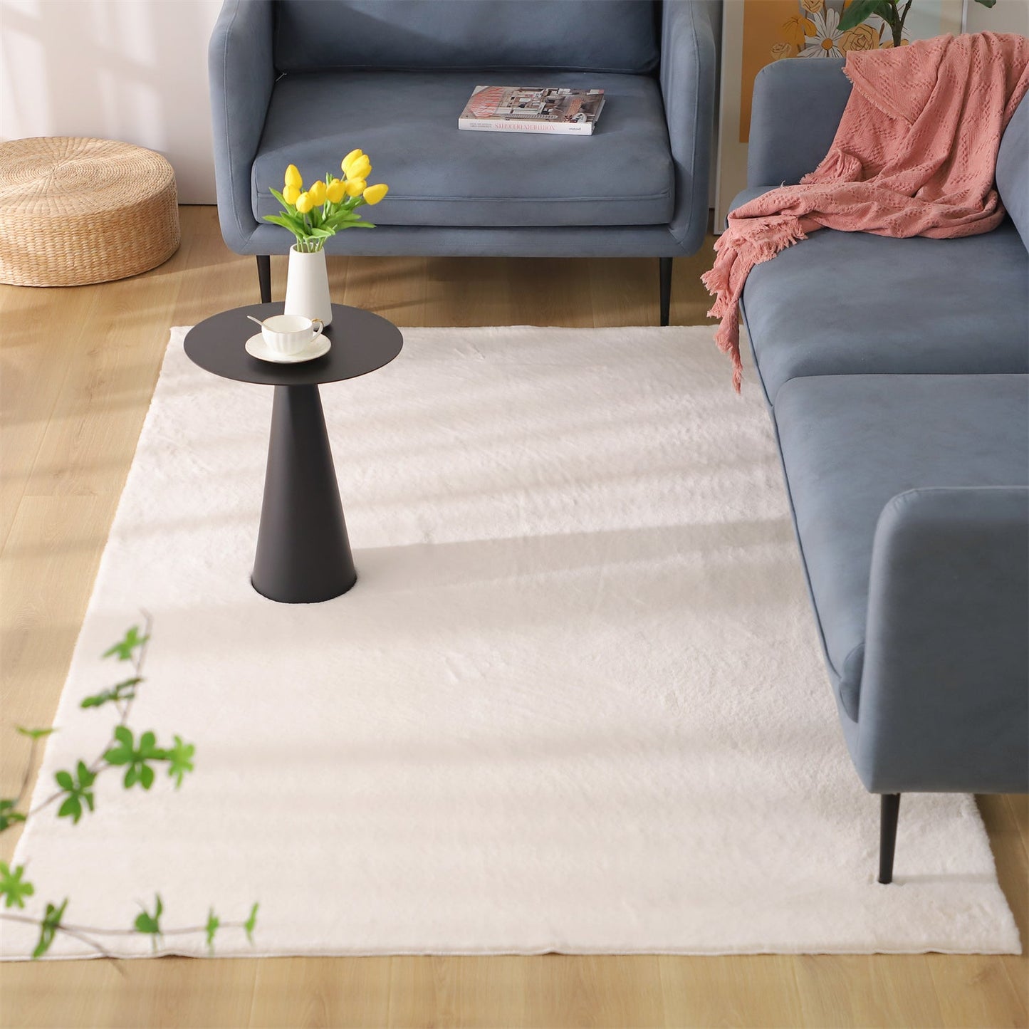 Kasentex Fluffy Elegant Faux Fur Area Rugs, Ultra Soft, Room Decor, Graduation Gifts, Fathers Day Gift, Mom Gift