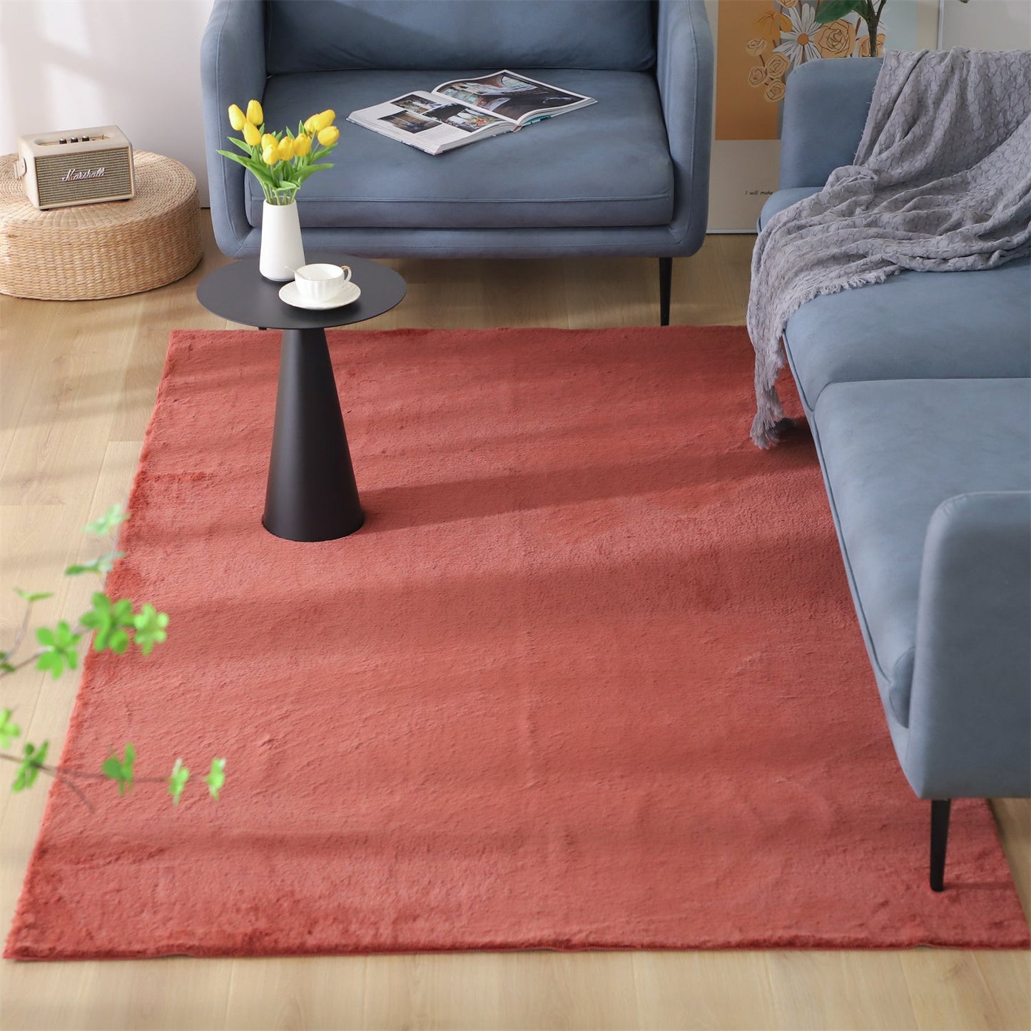 Kasentex Fluffy Elegant Faux Fur Area Rugs, Ultra Soft, Room Decor, Graduation Gifts, Fathers Day Gift, Mom Gift