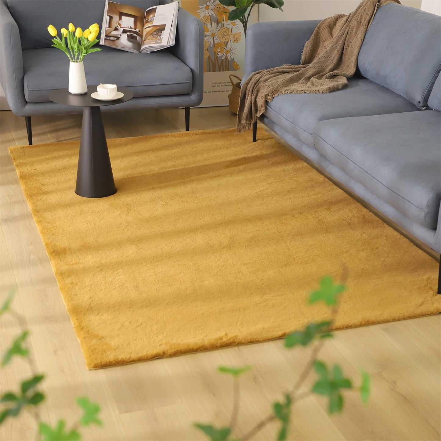 Kasentex Fluffy Elegant Faux Fur Area Rugs, Ultra Soft, Room Decor, Graduation Gifts, Fathers Day Gift, Mom Gift