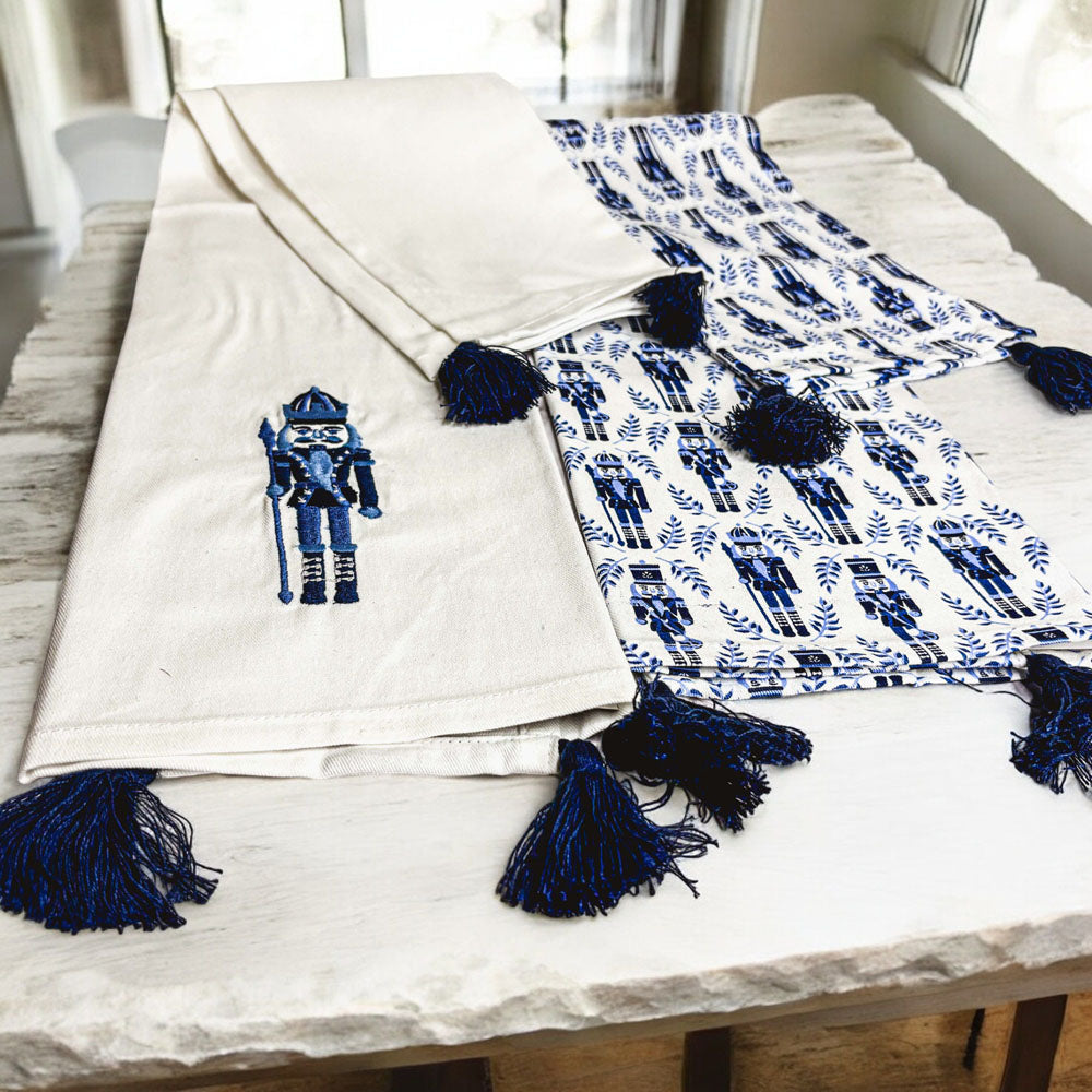 Nutcracker Tea Towel Blue