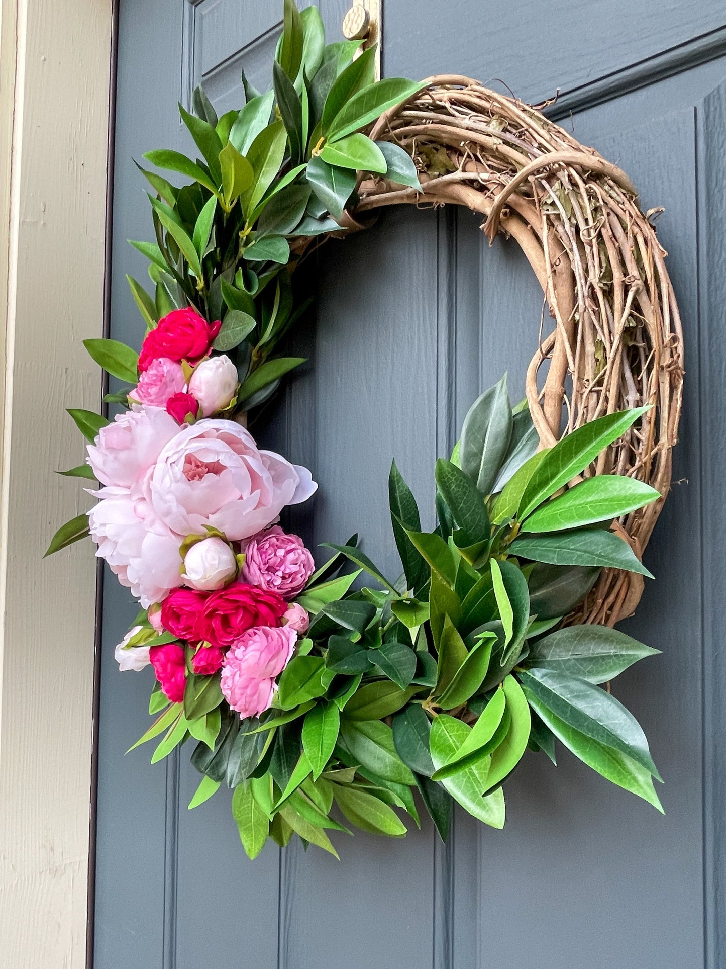 Pink Peony & Ranunculus Wreath
