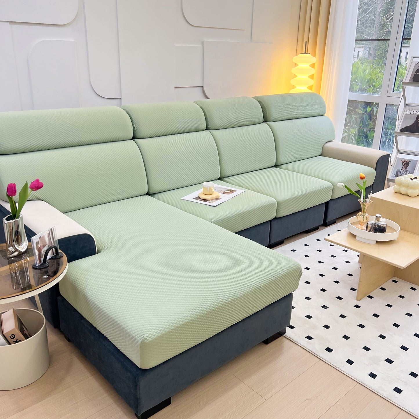 Cooling Stretch Sofa Seat Cushion Covers, Slip Covers for Cushions, Universal Couch Cushion Protector