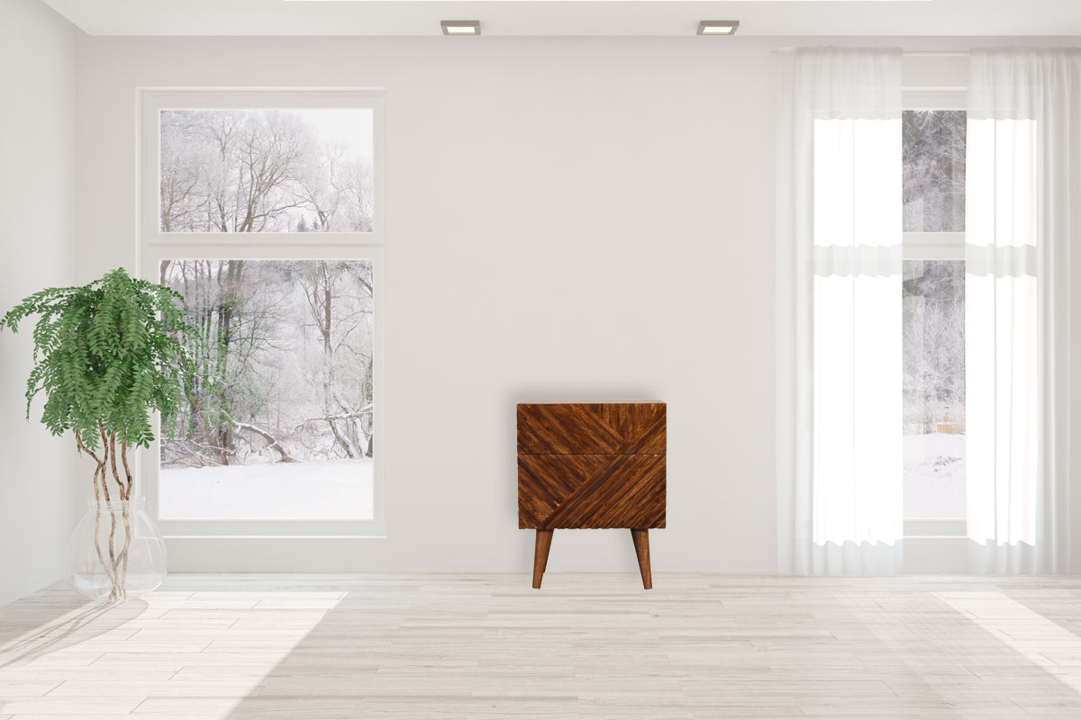 Lille 2 Drawer Chestnut Bedside