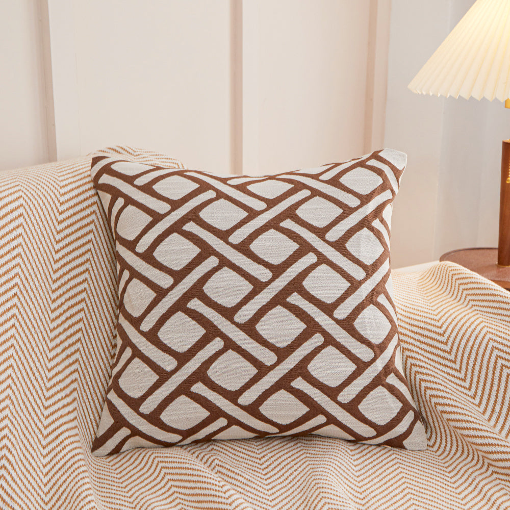 [IN-1XZT140-1 Green] Geometric Links Accent Decorative ThrowPillow (With insert)