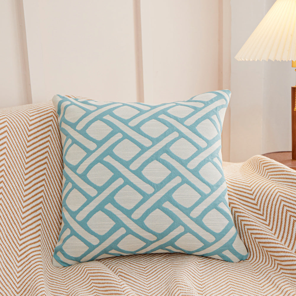[IN-1XZT140-1 Green] Geometric Links Accent Decorative ThrowPillow (With insert)