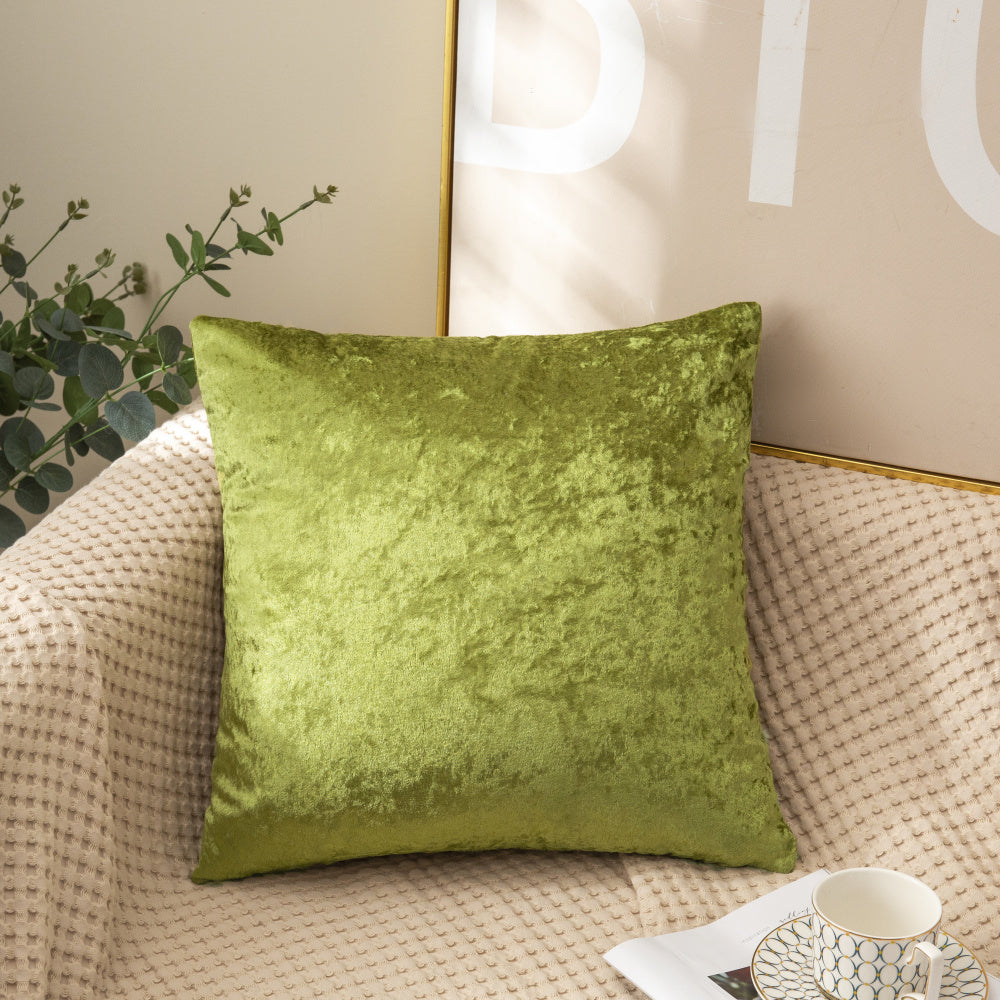 18"x18" luxe crushed velvet throw pillow | 15 colors rich luminous sheen | elegant solid accent | insert included