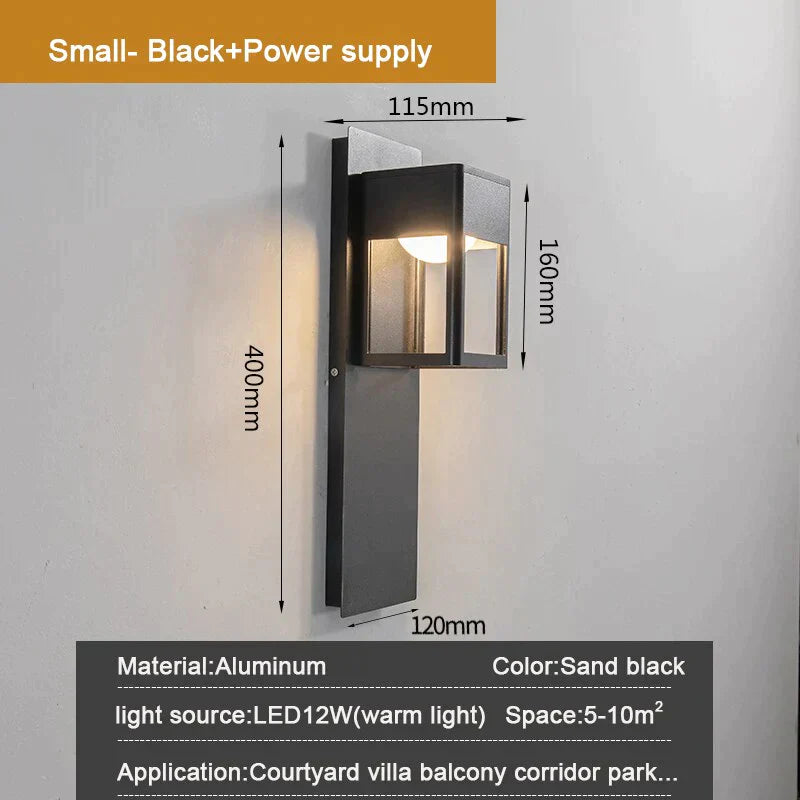 Charlotte's IP67 Waterproof Outdoor LED Wall Light with Motion Sensor - Stylish Garden and Porch Sconce
